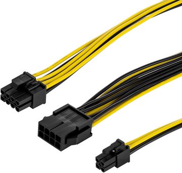 Poppstar CPU-Kabel 8-Pin auf 8 + 4-Pin Stromkabel, (20 cm), Netzteil-Verlängerungskabel ATX 12V / EPS 12V