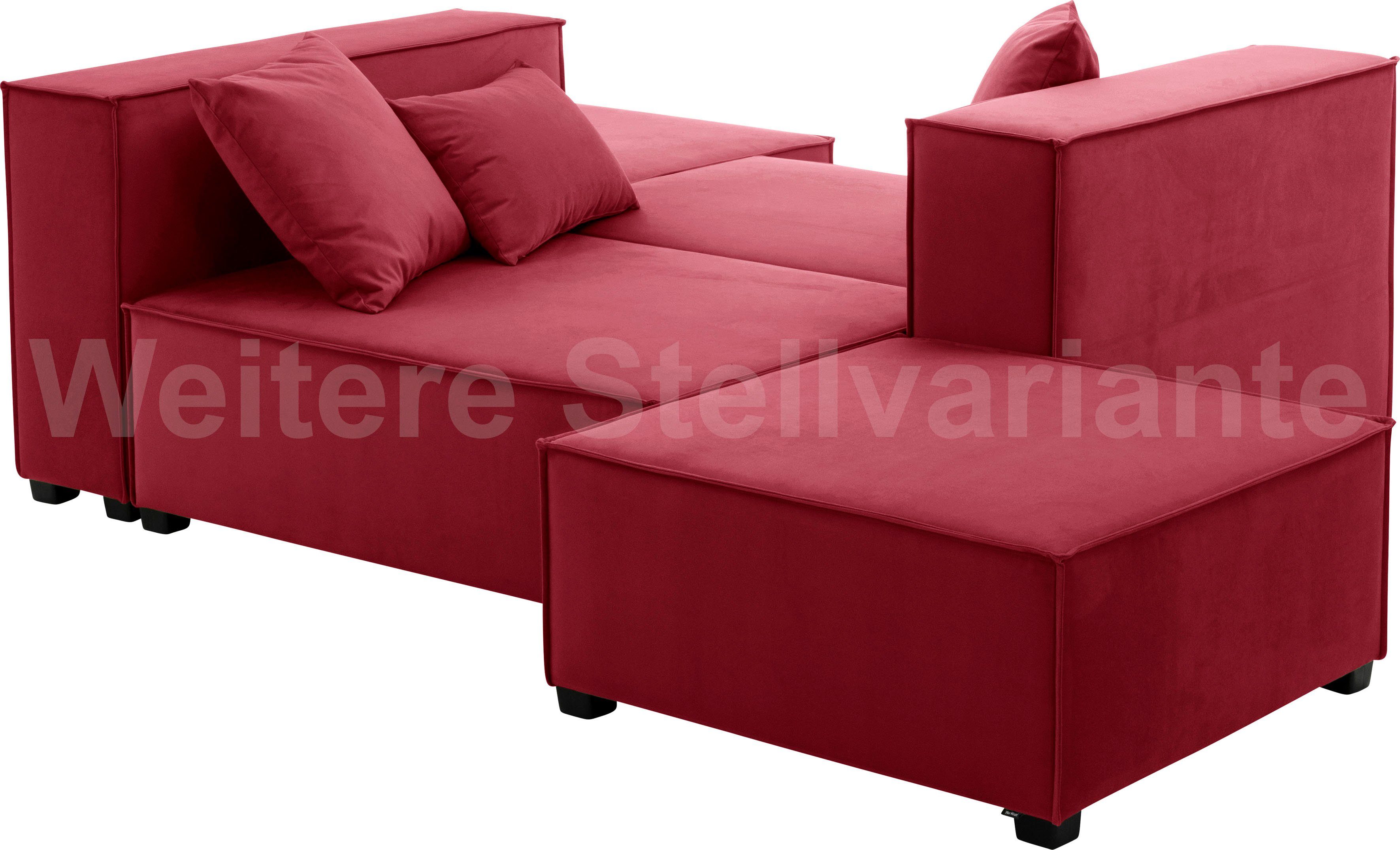 Max Winzer® Wohnlandschaft MOVE, Set, Sofa-Set 09 aus 6 Sitz-Elementen, inklusive 3 Zierkissen rot | Wohnlandschaften
