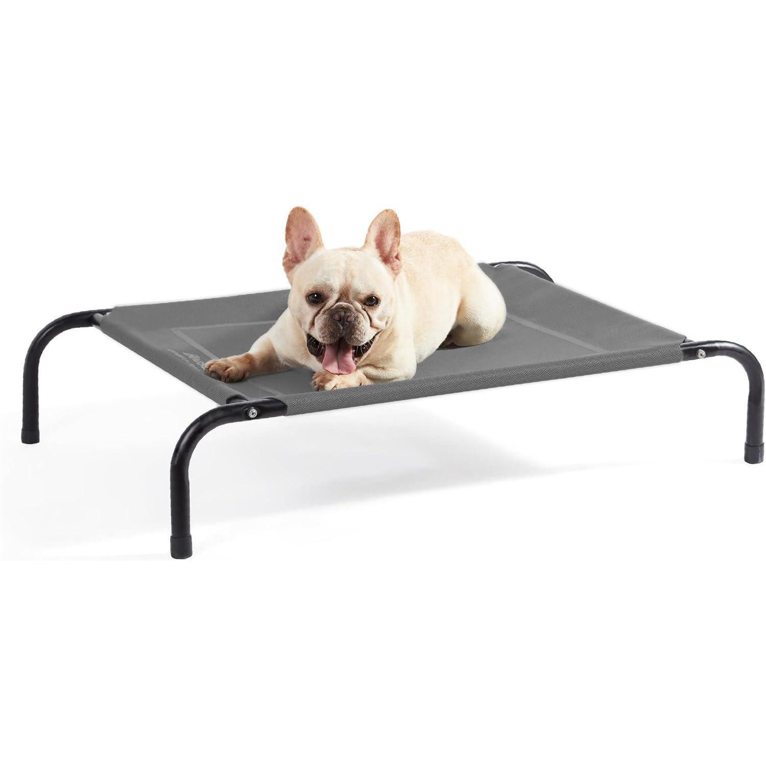 LuxusKollektion Hundebett Hundeliege Outdoor erhöht S 87x63cm H20cm Grau L 87 x B 63 x H 20 cm