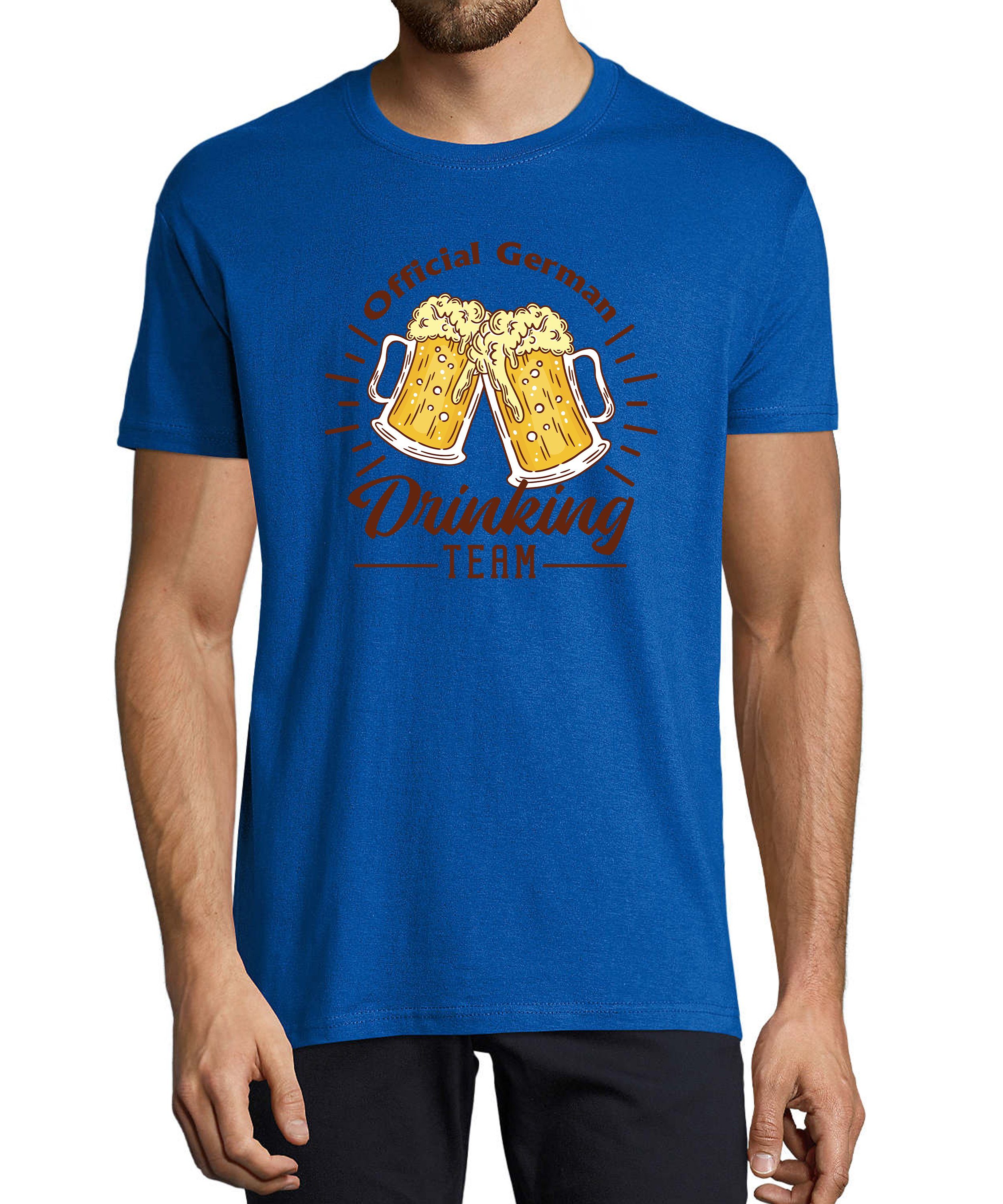 MyDesign24 T-Shirt Herren Fun Print Shirt - Oktoberfest official Drinking Team Baumwollshirt mit Aufdruck Regular Fit, i304 royal blau