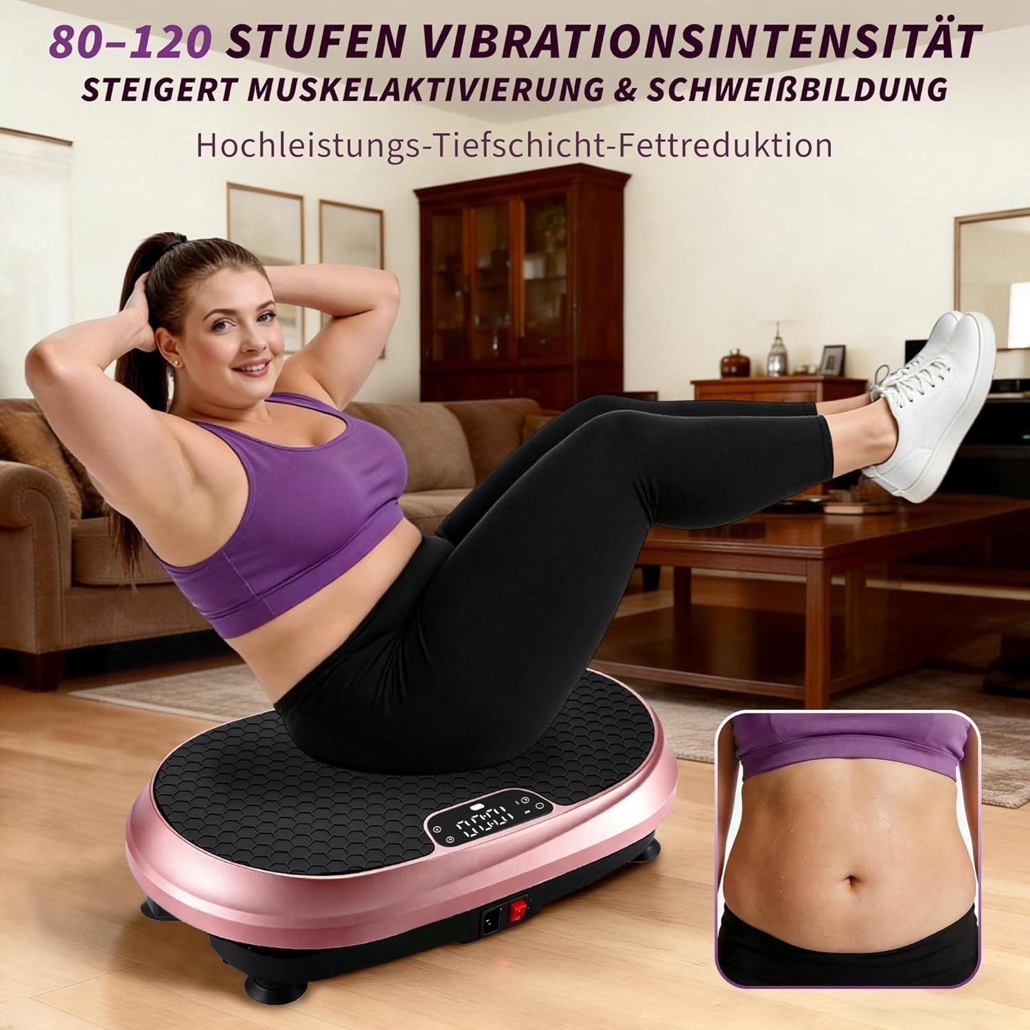 Nettlife Vibrationsplatte 199 Stufen 9 Programmen Ganzkörpertraining bis 150 kg Belastbar, 200 W, Vibration Plate Bluetooth Fitnessgeräte Zuhause Max. Belastung 150 KG