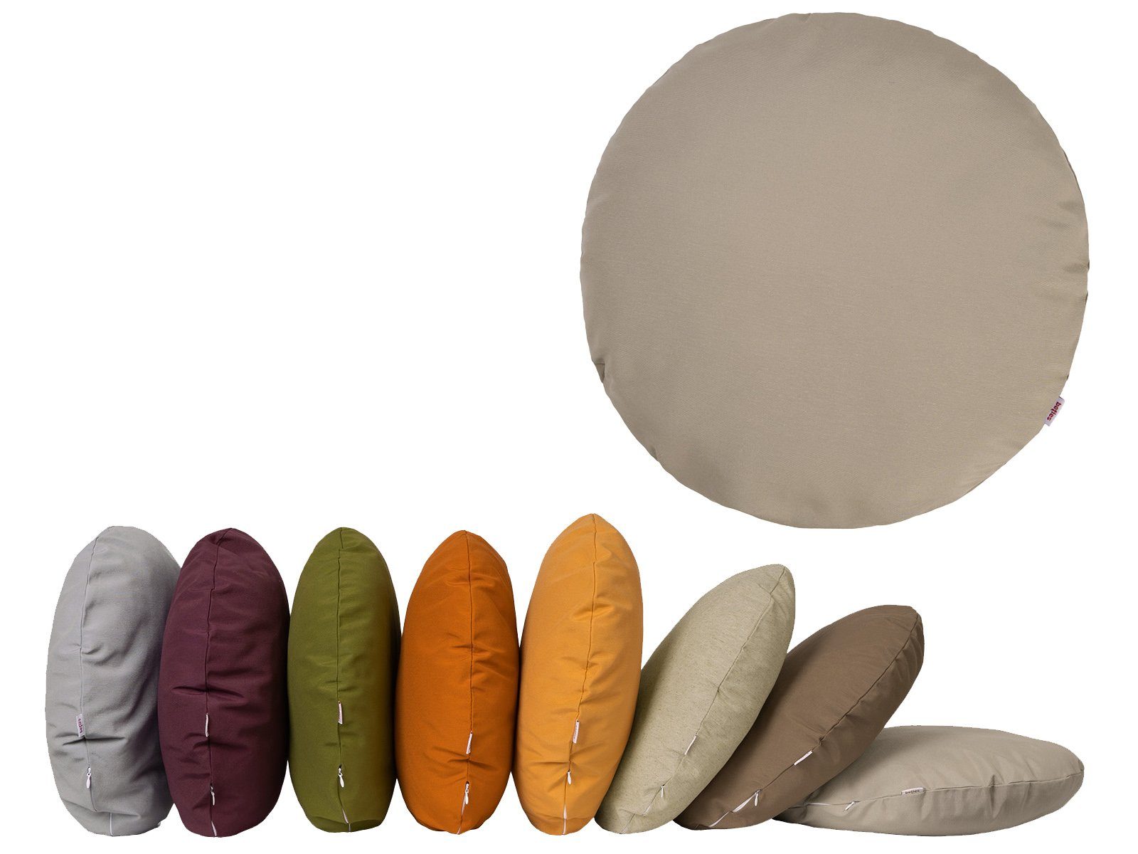 beties Kissenhülle Wunschton, (1 Stück), runder Kissenbezug 40 cm sanddorn- günstig online kaufen