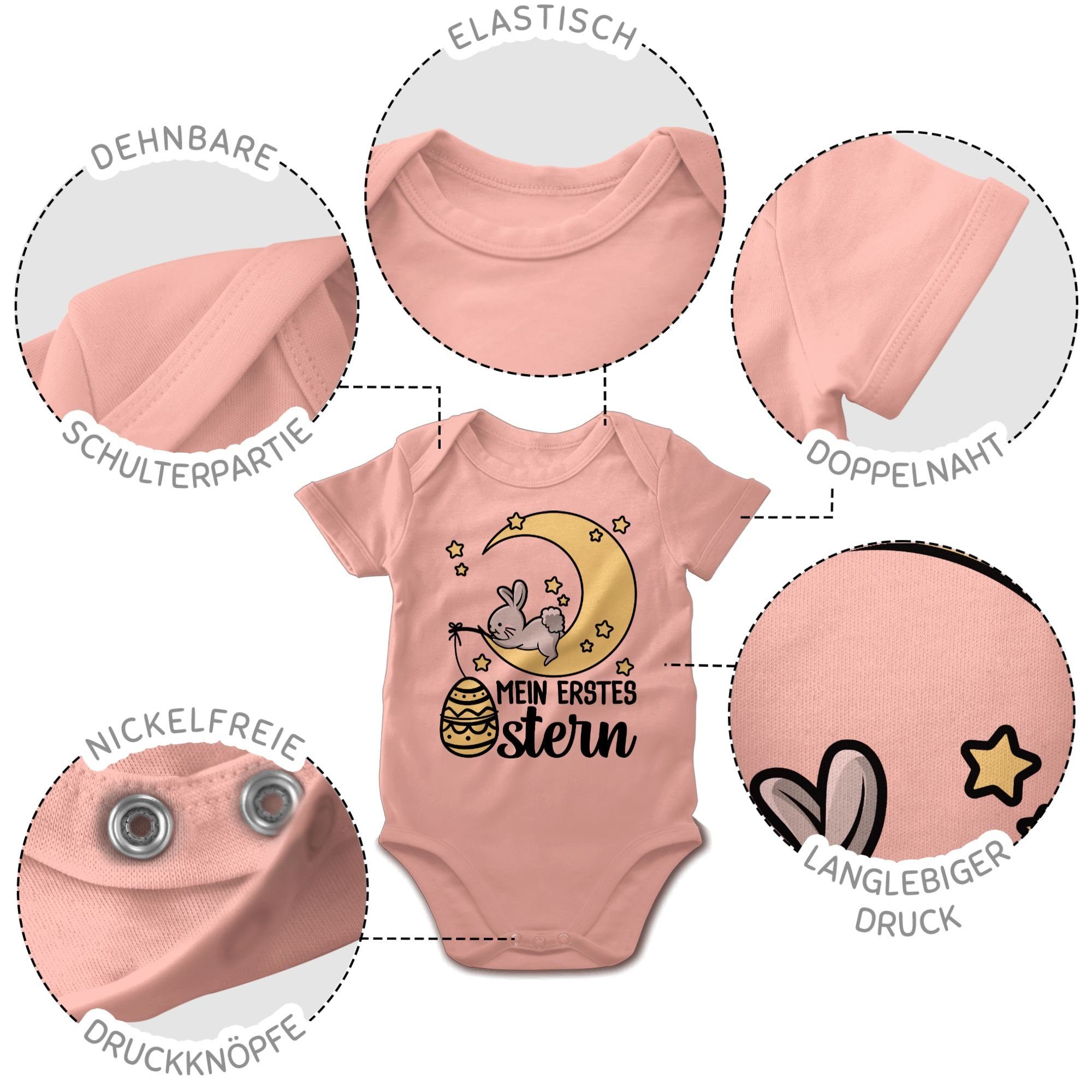 mit Hase Ostern Shirtbody Babyrosa erstes Mein Ostergeschenke Shirtracer 2