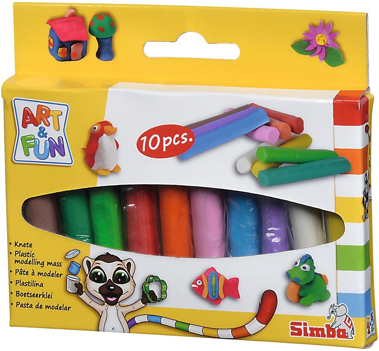 SIMBA Knete Spielzeug Kreativ Knete ART & FUN 10 Knetstangen 106324169