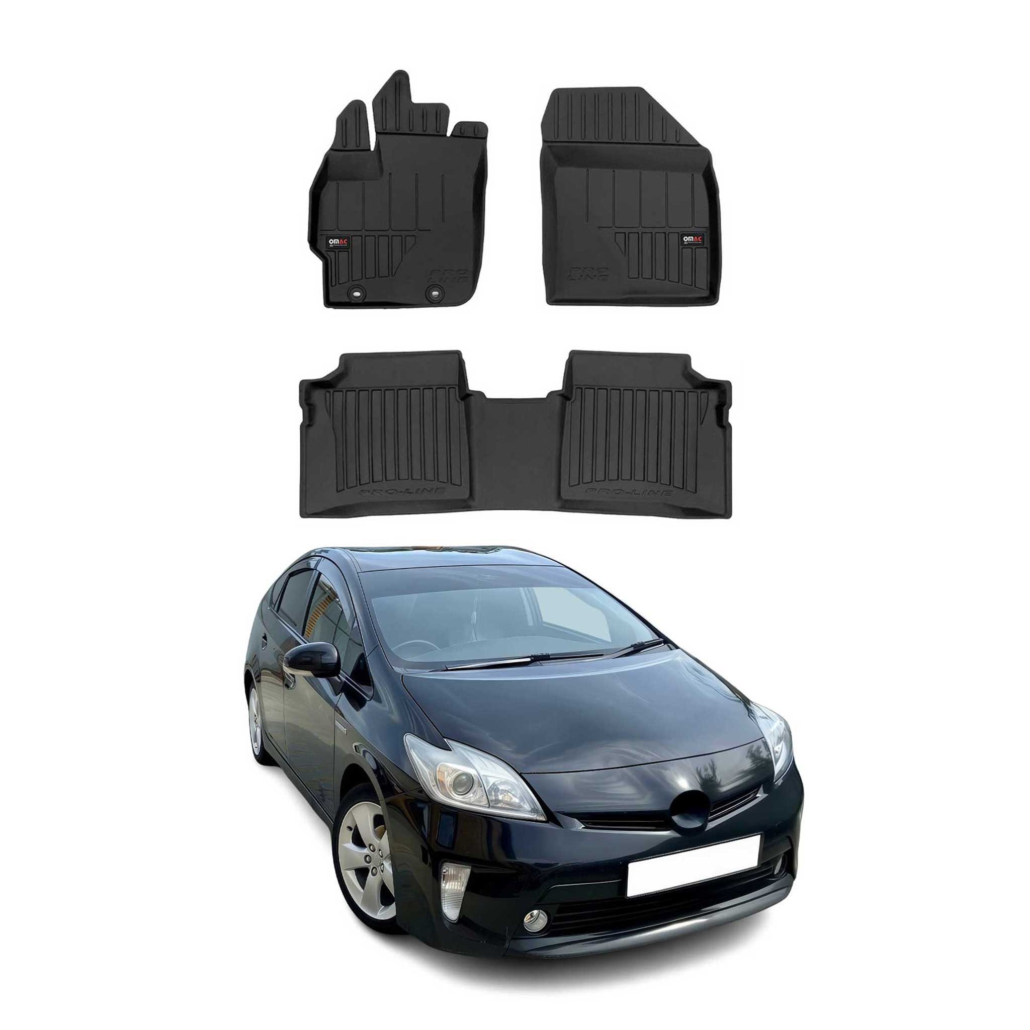 OMAC Auto-Fußmatten für Toyota Prius 2010-2015 Schwarz Automatten 3 tlg TPE (3 St), für Toyota Prius 2010-2015 Toyota Prius 2010-2015, Antirutsch,Wasserfest,Einfache Installation