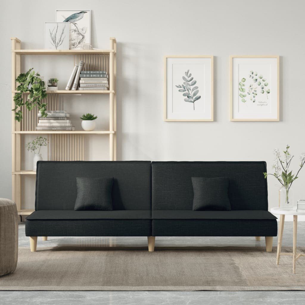 vidaXL Sofa Schwarz Stoff Schlafsofa