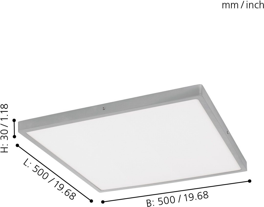 Warmweiß, fest cm FUEVA schlankes LED Design, nur Panel integriert, 3 hoch 1, EGLO LED