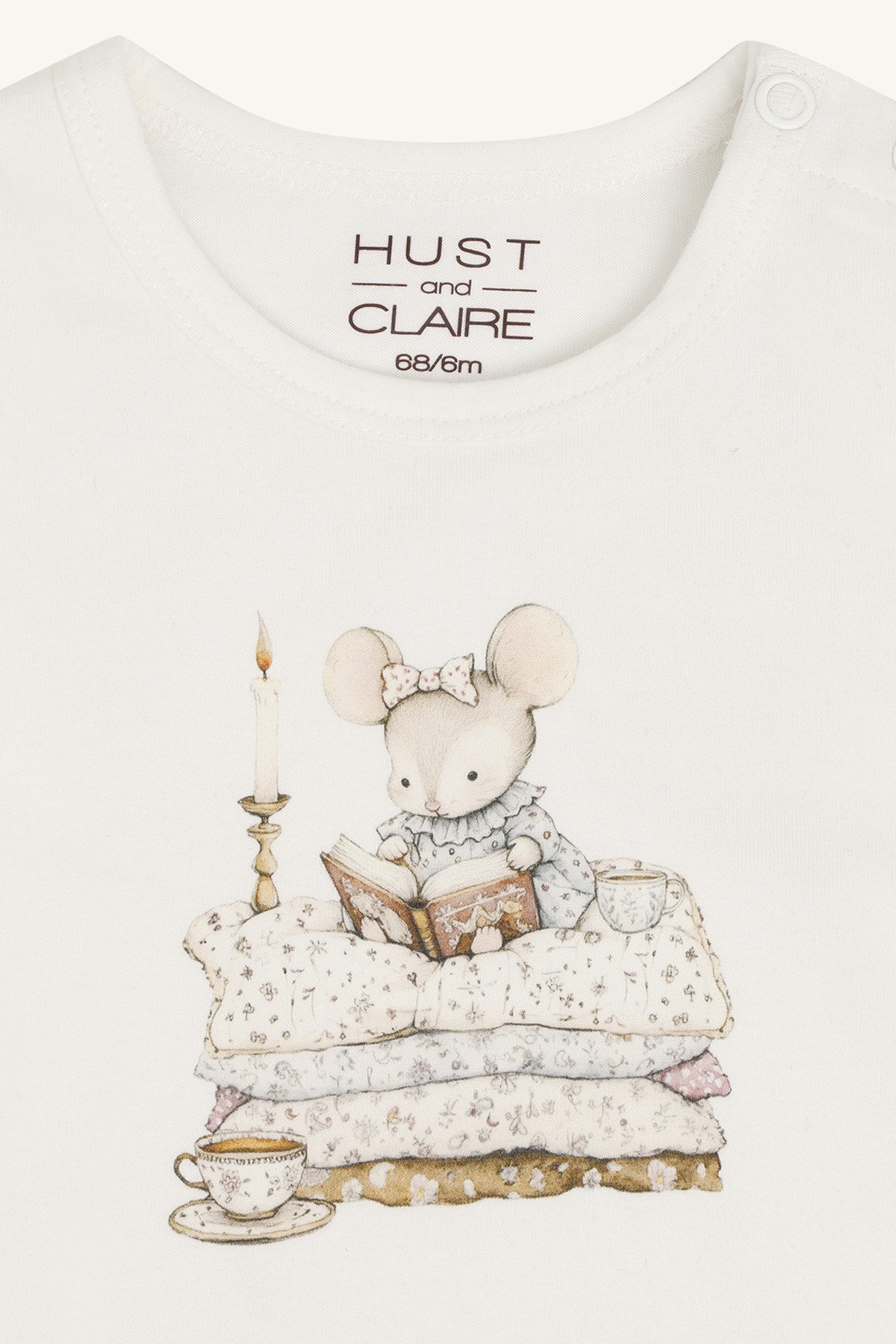Hust & Claire Langarmshirt HCAnna Mouse (1-tlg) HCAnna Mouse Langarmshirt mit Mäusemotiv – Ivory