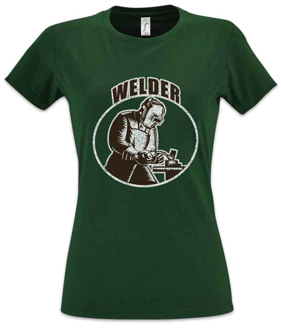 Print-Shirt Welder VI Damen T-Shirt Welding Schweißer Schweißer Schlosser