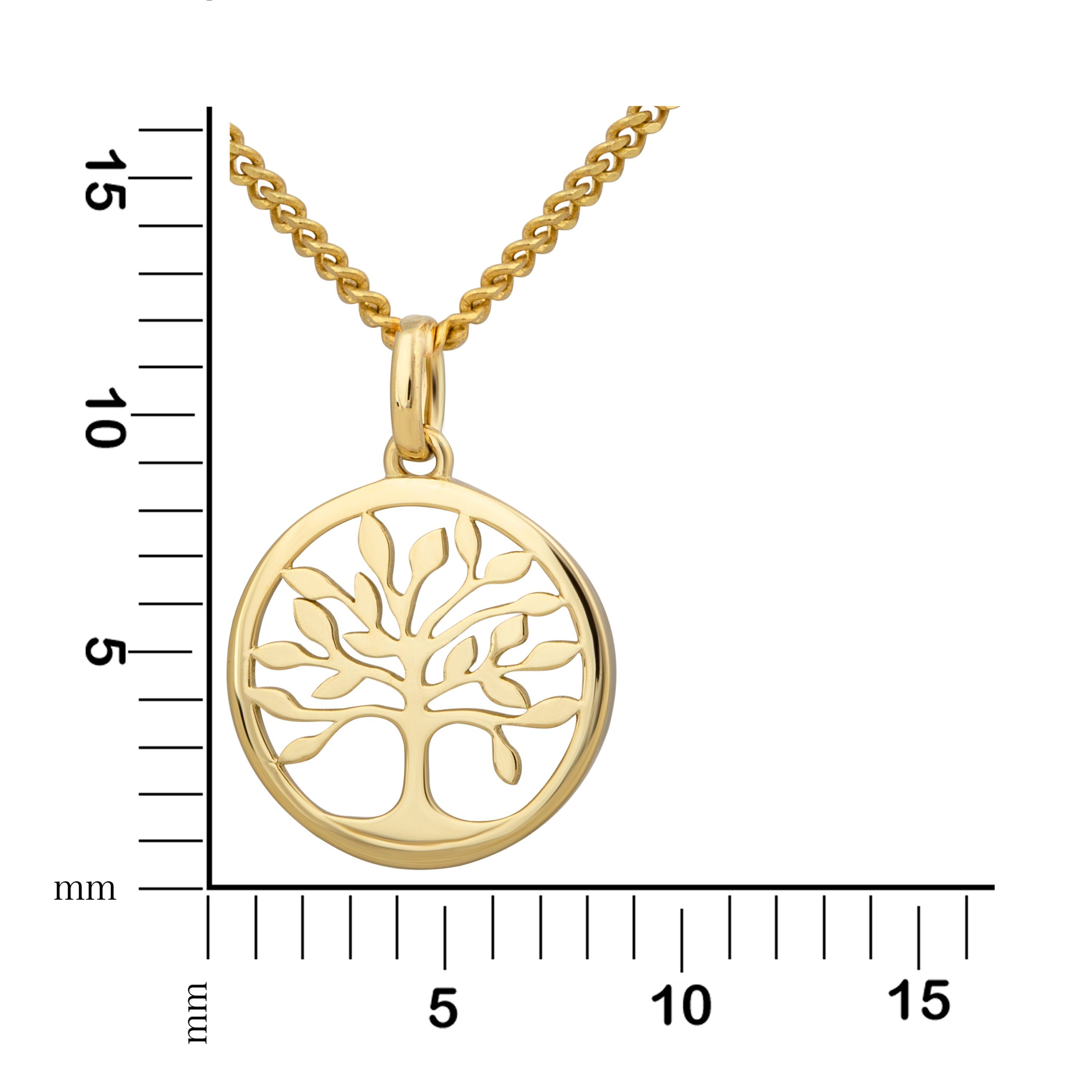 Orolino Kette mit Anhänger Gold 375 mit Lebensbaum-Motiv 42/45cm lang günstig online kaufen