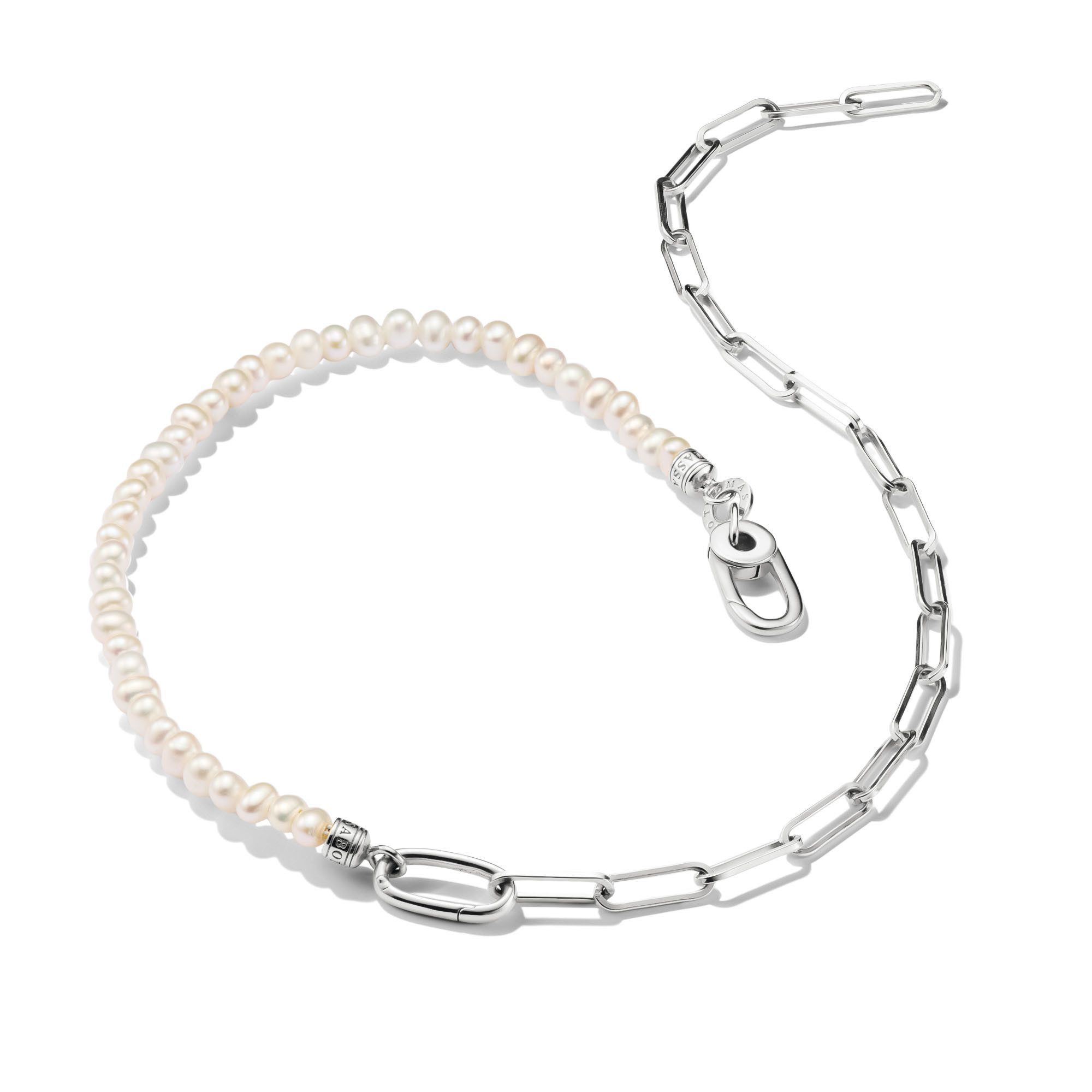 THOMAS SABO Charm-Kette Charm Club Connect: Perlen und Paperclip mit einem Connect Link, mit Süßwasserzuchtperle