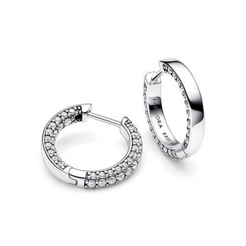 Pandora Paar Creolen Timeless Ohrringe Pavé für Damen aus 925er Silber von PANDORA