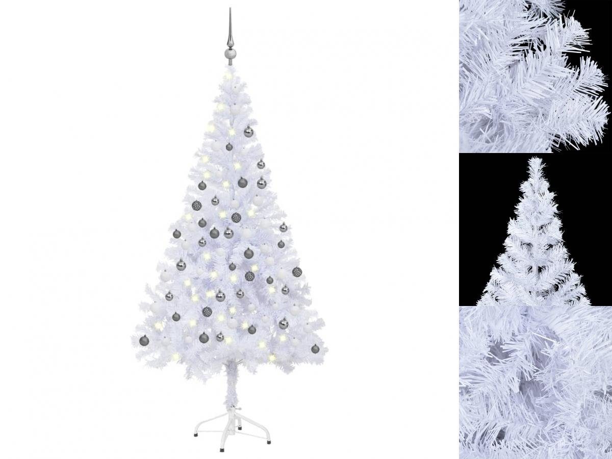 vidaXL Künstlicher Weihnachtsbaum Künstlicher Weihnachtsbaum mit LEDs Kugeln 180 cm 620 Zweige