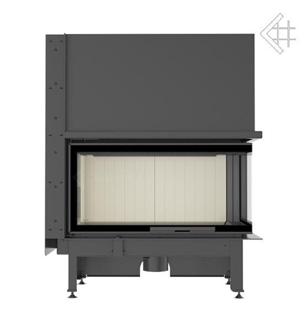 Kratki Kamineinsätze NADIA/14/P/BS/G mit Schiebetür und Seitenglas rechts, 14,00 kW