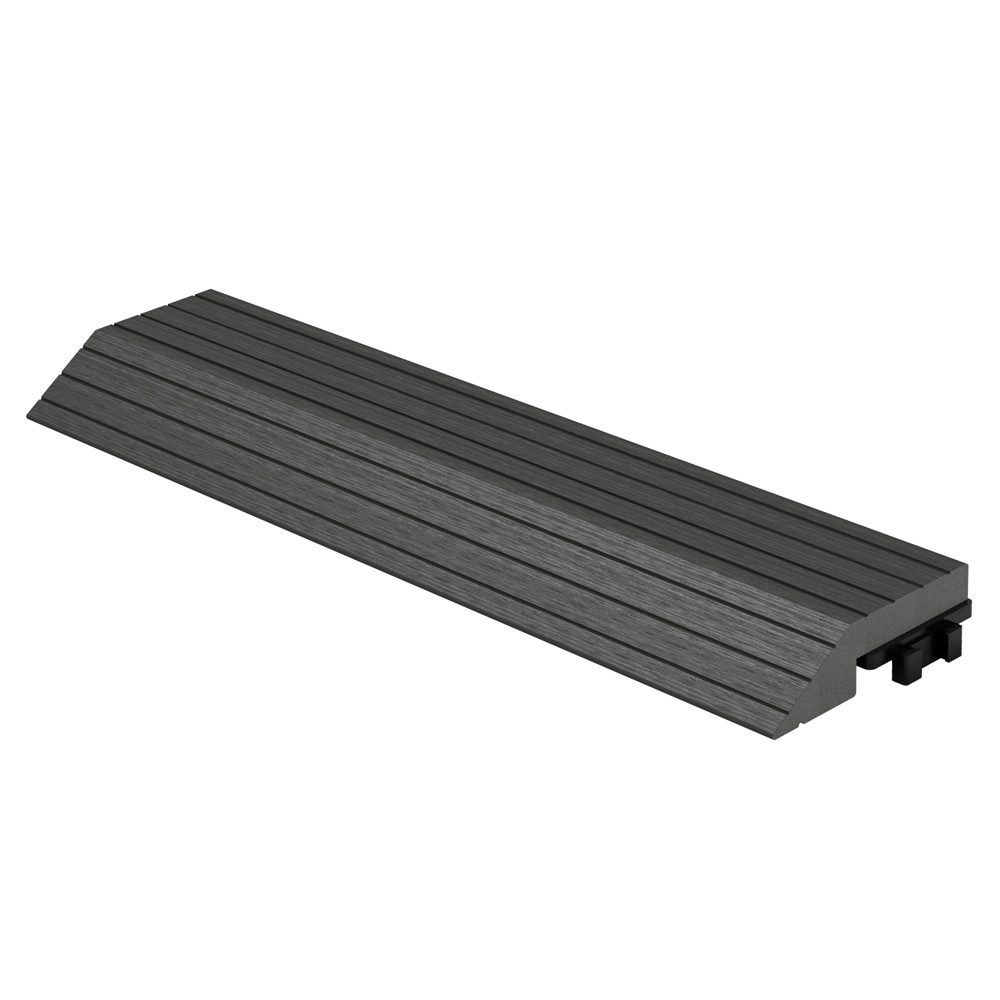 ML-DESIGN Terrassendielen WPC Abschlussleiste Abdeckleiste für WPC Bodenbelag Terrassenfliesen, Randabschlussleiste gerade Anthrazit 30x2x7,5 cm Holzoptik Umrandung