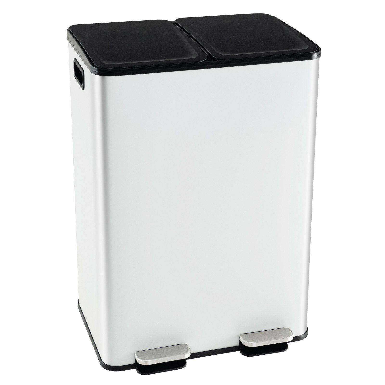 COSTWAY Mülleimer Inneneimer herausnehmbar, 2 Fächer, 2 x 30L, aus Edelstahl