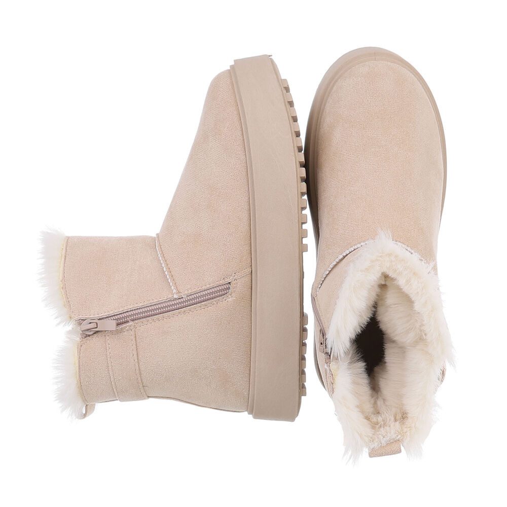Ital-Design Damen Snowboots Freizeit Snowboots (87214470) Flach Plateaustiefeletten in Beige
