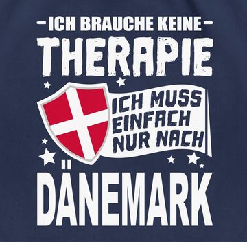 Shirtracer Turnbeutel Ich brauche keine Therapie Ich muss einfach nur nach Dänemark - weiß, Länder Wappen