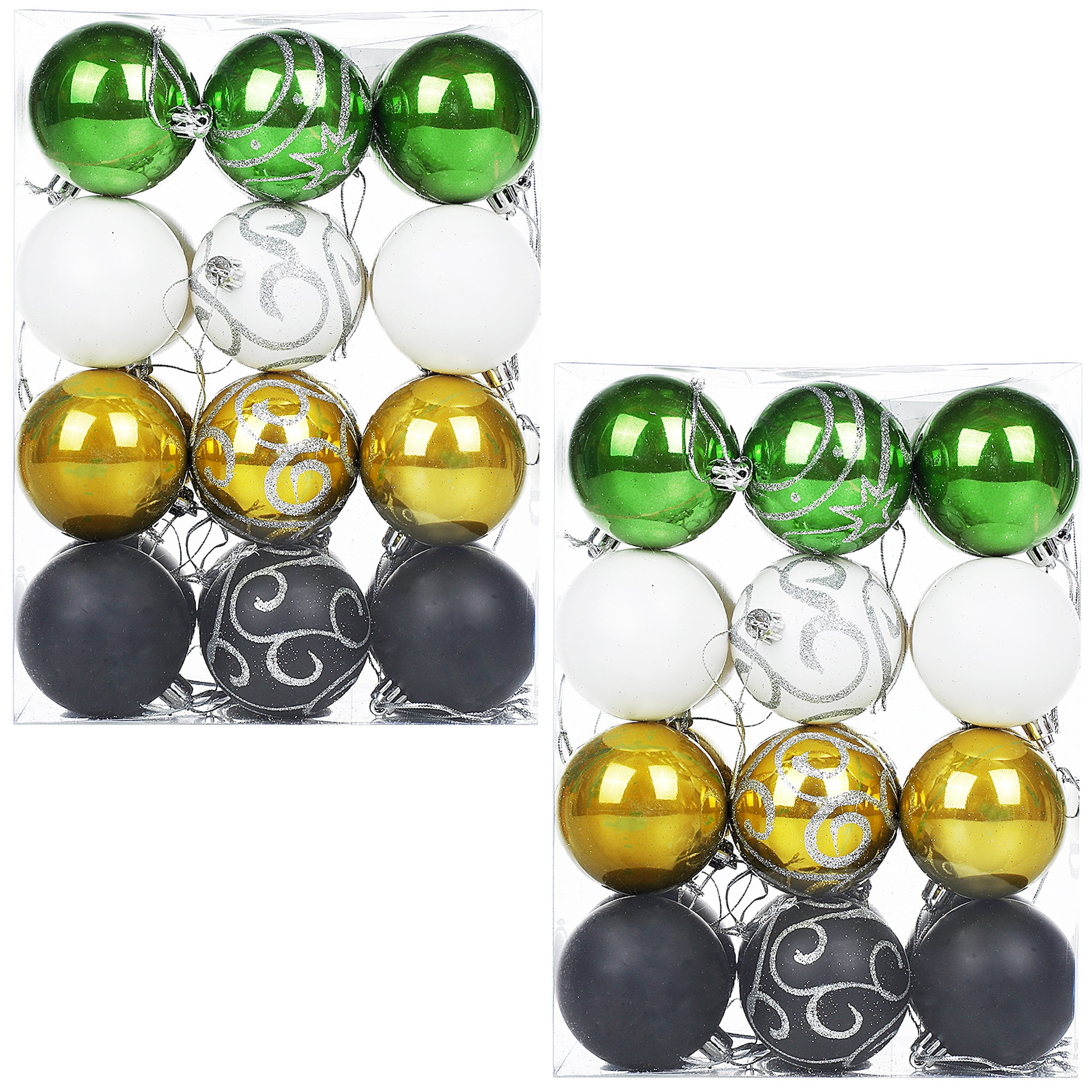 Casaria Weihnachtsbaumkugel (48 St), Christbaumkugeln 48 tlg ∅ 6cm matt glänzend glitzernd