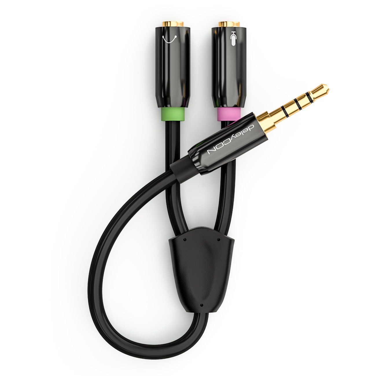 deleyCON deleyCON Kopfhörer Headset Splitter 1x3,5mm Klinke Stecker 2x3,5mm Audio-Kabel