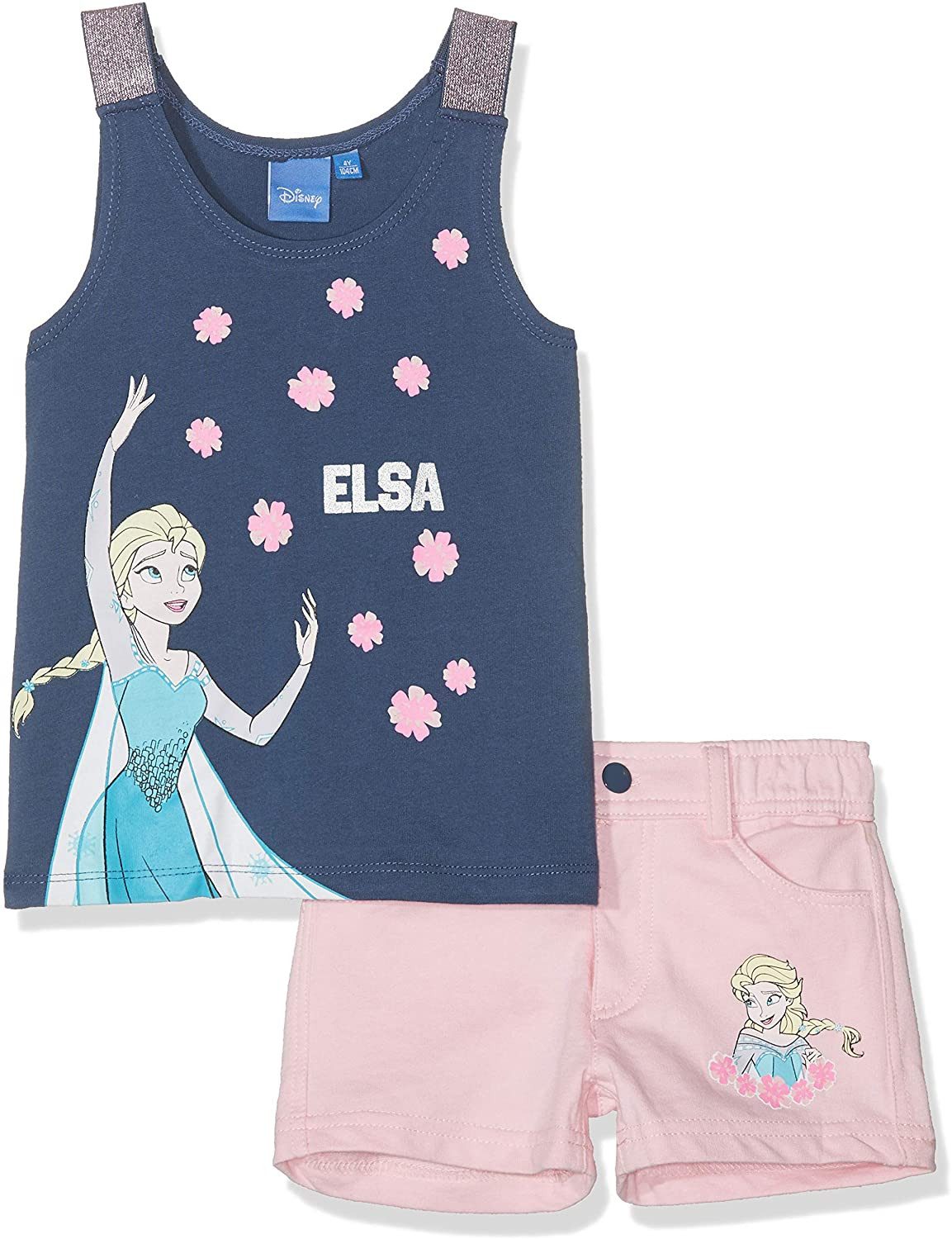 Disney Frozen Shirt & Shorts Frozen die Eiskönigin Set Tank + Shorts Hose 2 Teile Trägershirt
