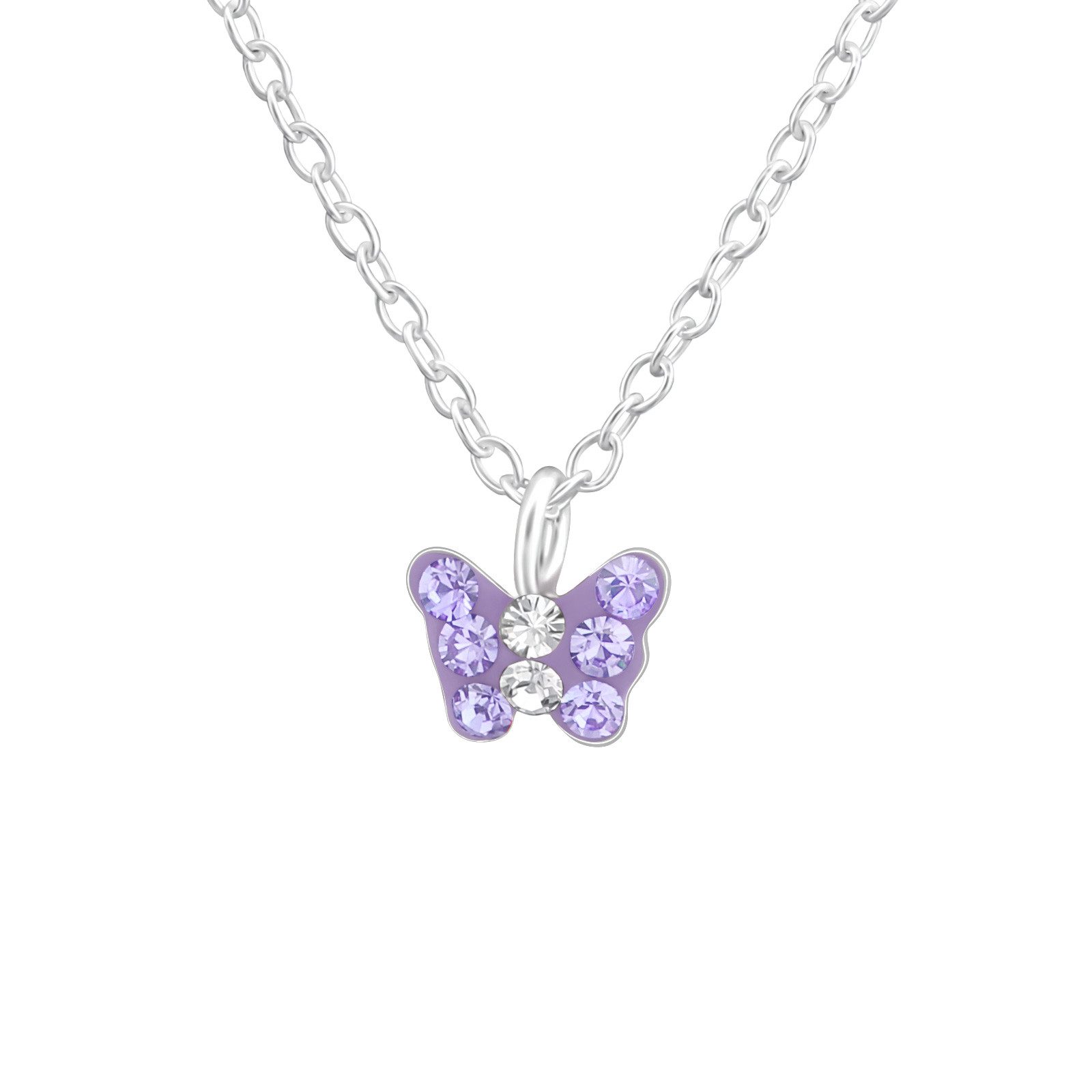 Monkimau Silberkette Schmetterling Kinder Halskette 925 Silber Geschenk, Hypoallergen