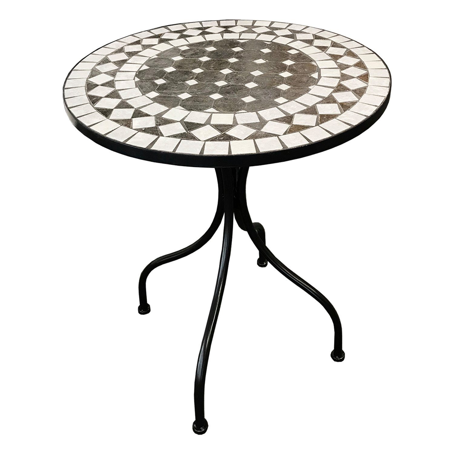 Mojawo Küchentisch Mosaik Tisch 60cm Anthrazit/Grau