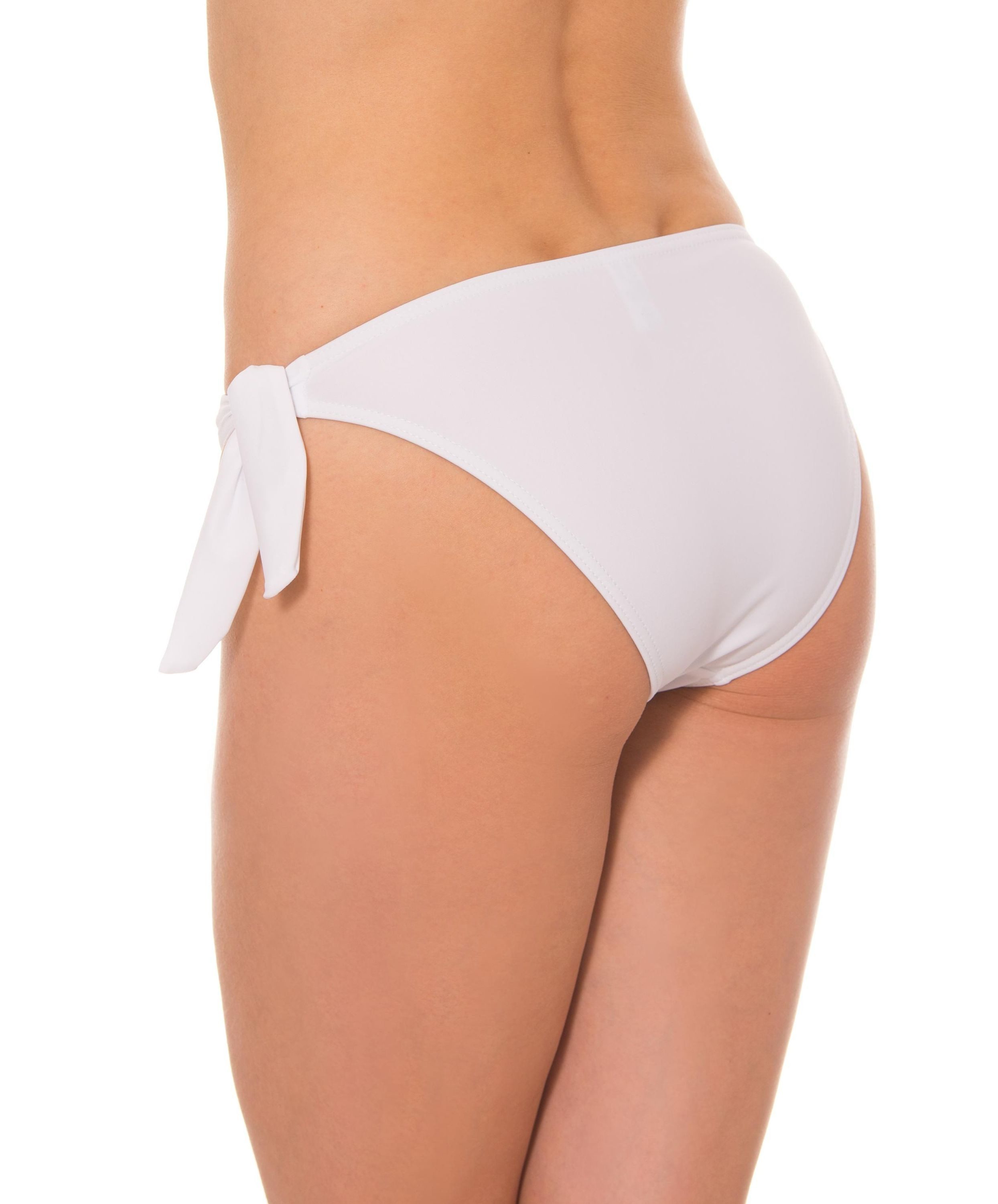 Aquarti Bikini-Hose Damen Bikinihose seitlich zum Binden Hüftslip in schönen Unifarben – Bild 3 von 5