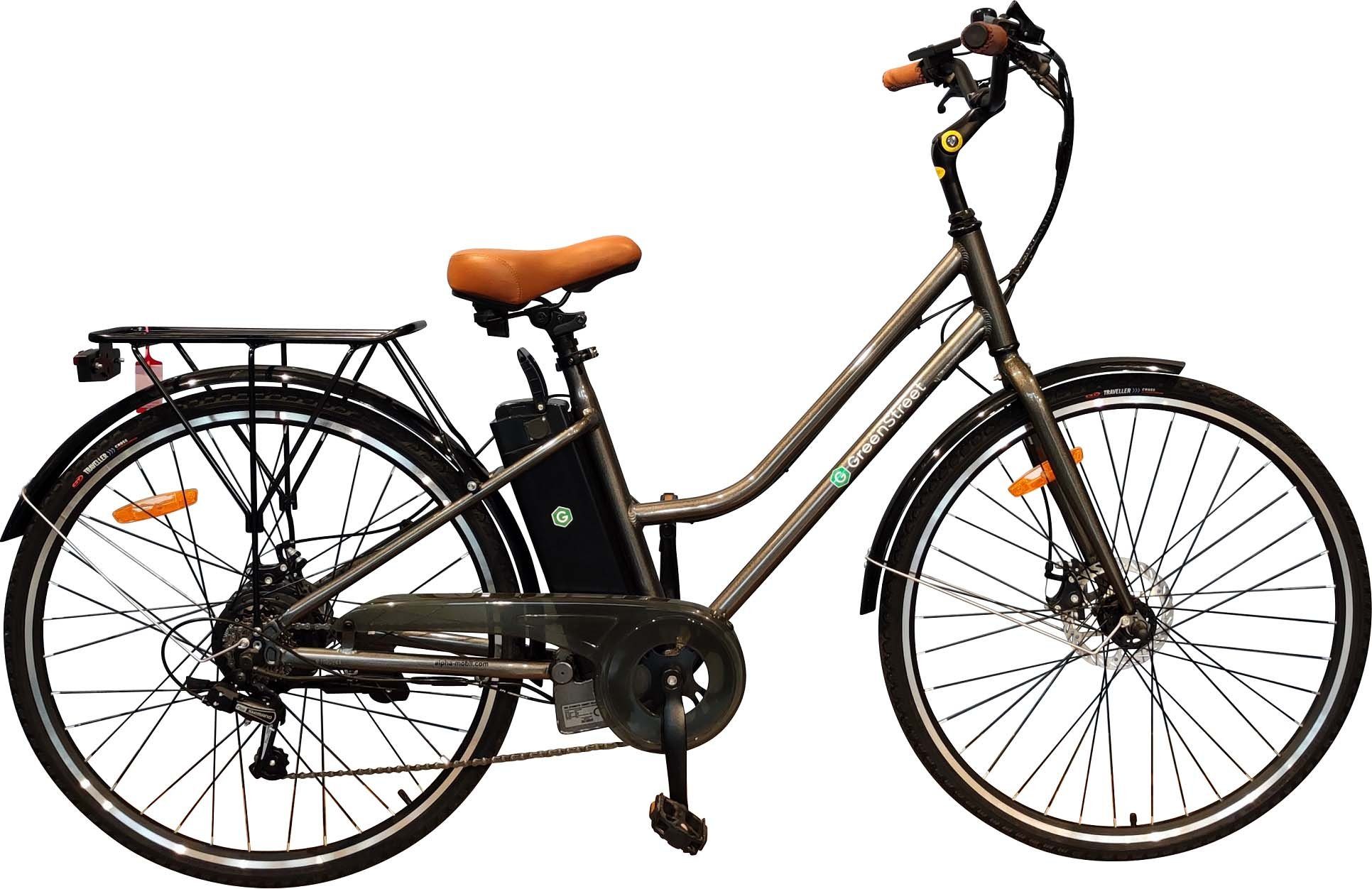 GreenStreet E-Bike Damen GS3, 7 Gang Shimano, Kettenschaltung, Heckmotor, 360 Wh Akku, Batterie, Pedelec, Elektrofahrrad für Damen, Cityrad