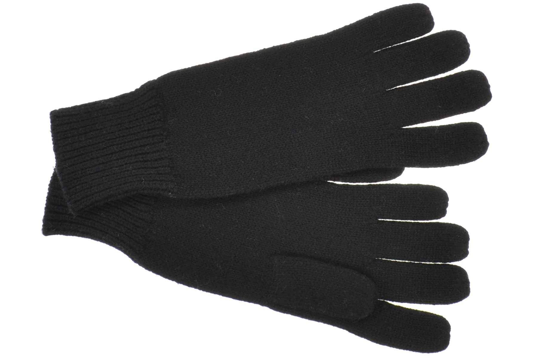 Seeberger Strickhandschuhe Strick Fingerhandschuhe in weichem Garn 18801-0 schwarz
