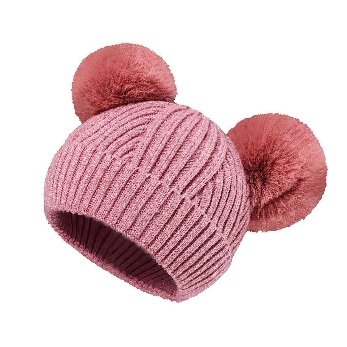 3 Rutaqian 1-4 Jahre Handschuhe Mädchen Beanie Weiß Set) & alt (Warme Winter Hut Winter Set Handschuhe 1 Kinder Kinder Wintermütze Set für In Mütze Schal