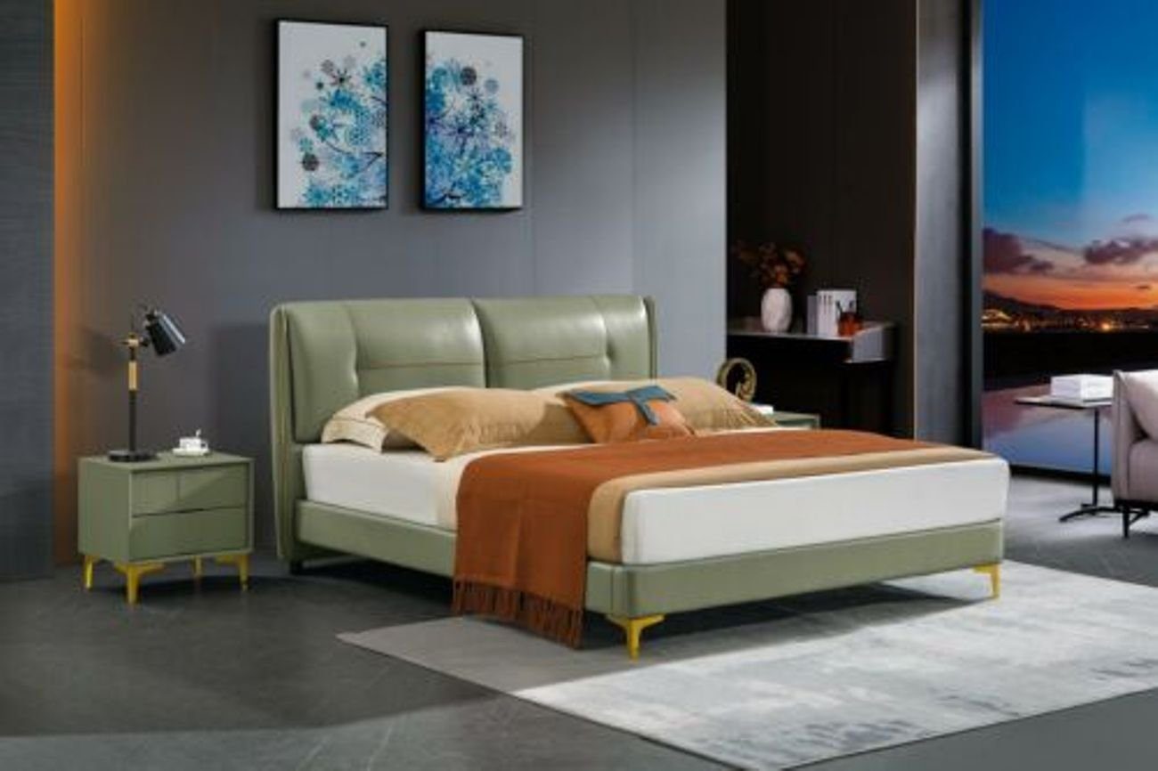 JVmoebel Lederbett, Leder Bett Polster Design Luxus Schlaf Zimmer Betten  Design Luxus
