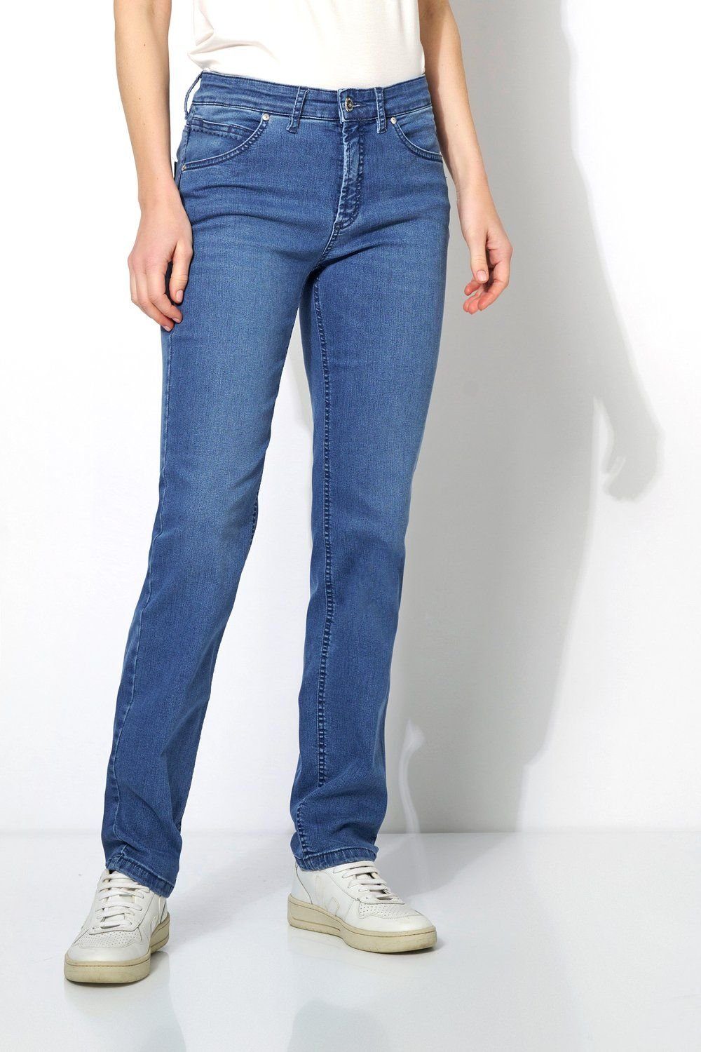 TONI blue bleached 5-Pocket-Jeans