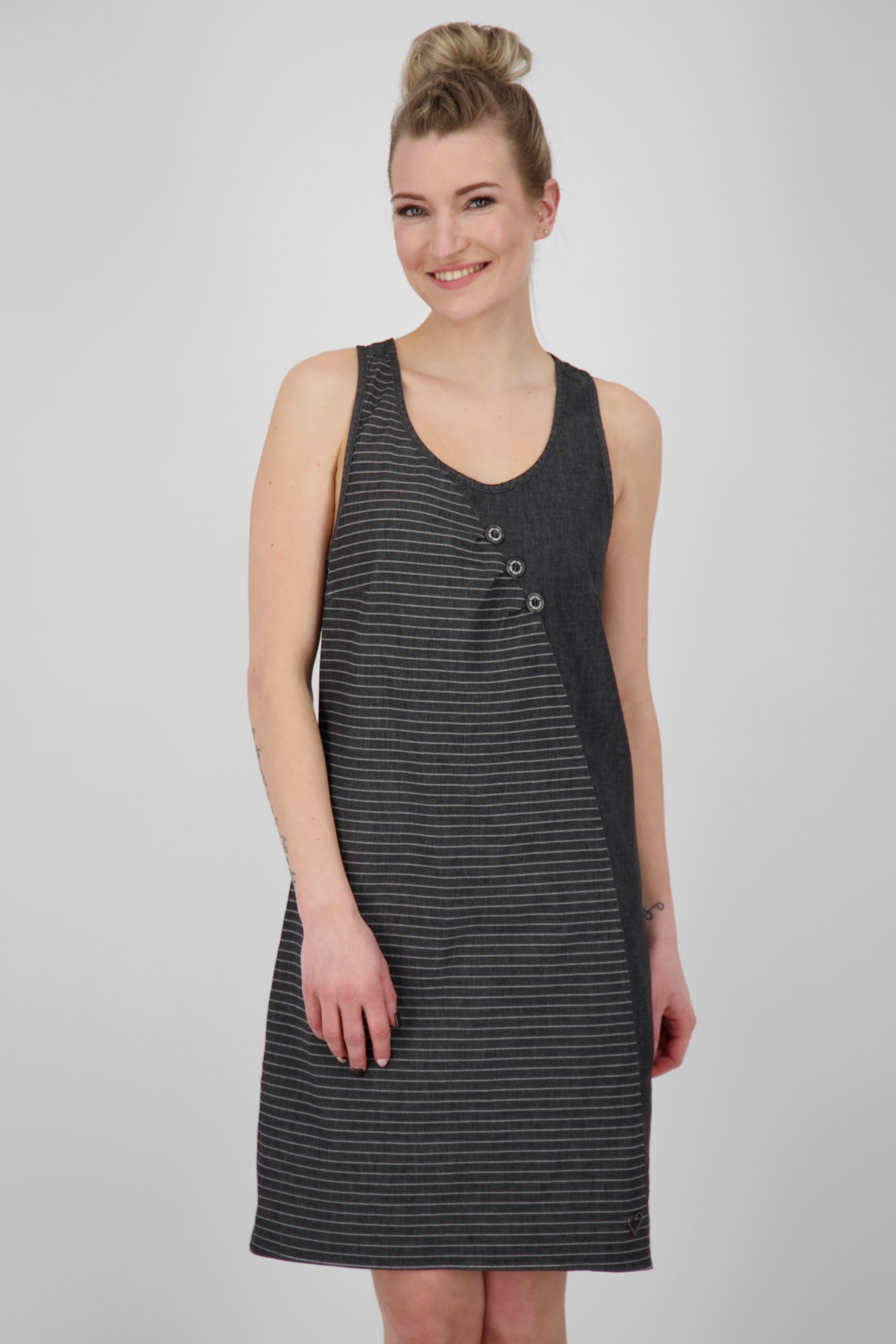 [Beliebtes Qualitätsprodukt!] Alife & Kickin Sommerkleid DNM Damen Sommerkleid, denim CameronAK black B Dress Kleid Top