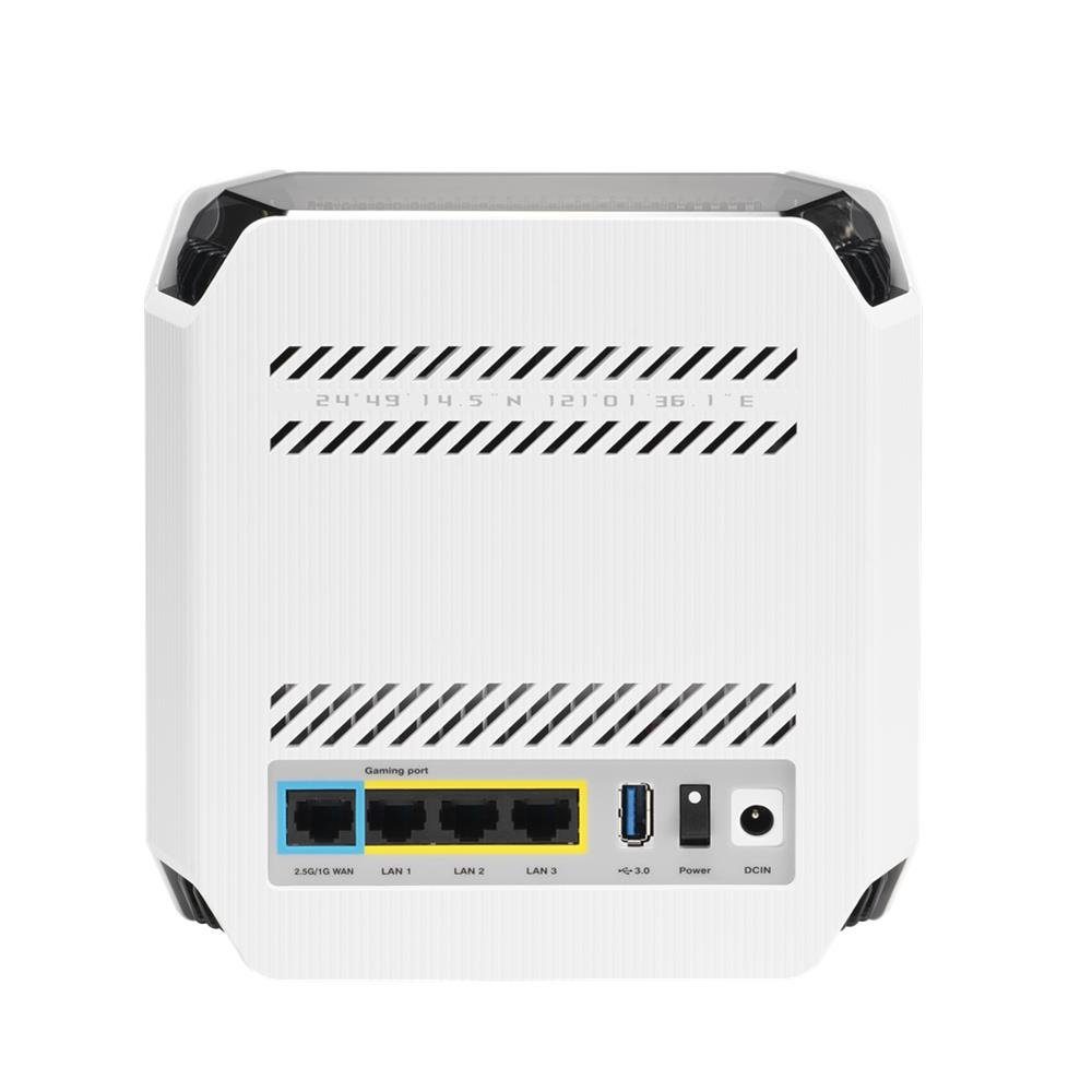 Asus ROG Rapture GT6 WLAN-Router, Tri-Band, WiFi 6, Mesh WiFi System, deckt bis zu 270 qm ab, 2,5 G Port, dreifache Spielbeschleunigung, ASUS RangeBoost Plus, 5,9 GHz, 1er Pack, weiß