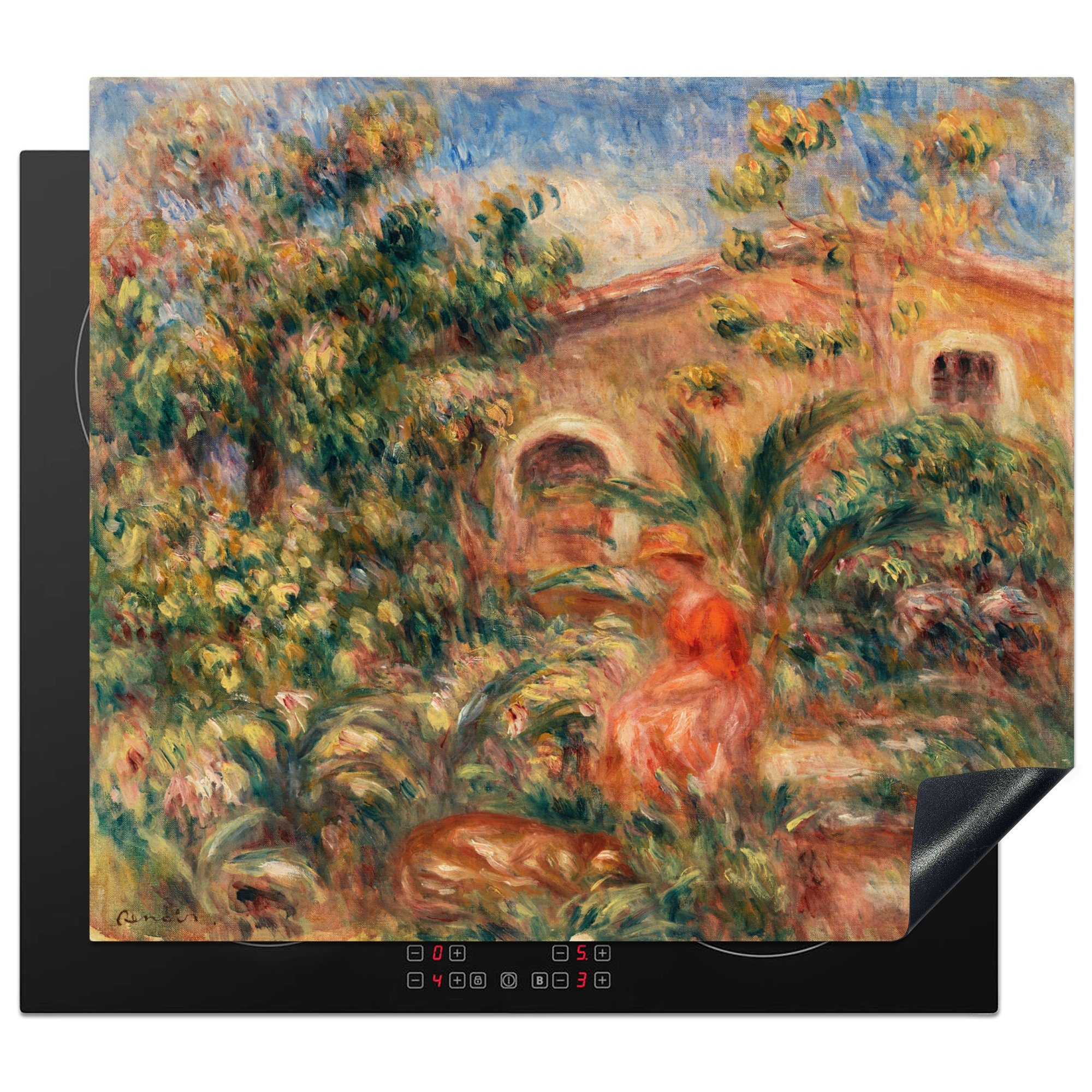 MuchoWow Herdblende-/Abdeckplatte Kunst - Malerei - Renoir, Vinyl, (1 tlg), 60x52 cm, Mobile Arbeitsfläche nutzbar, Ceranfeldabdeckung