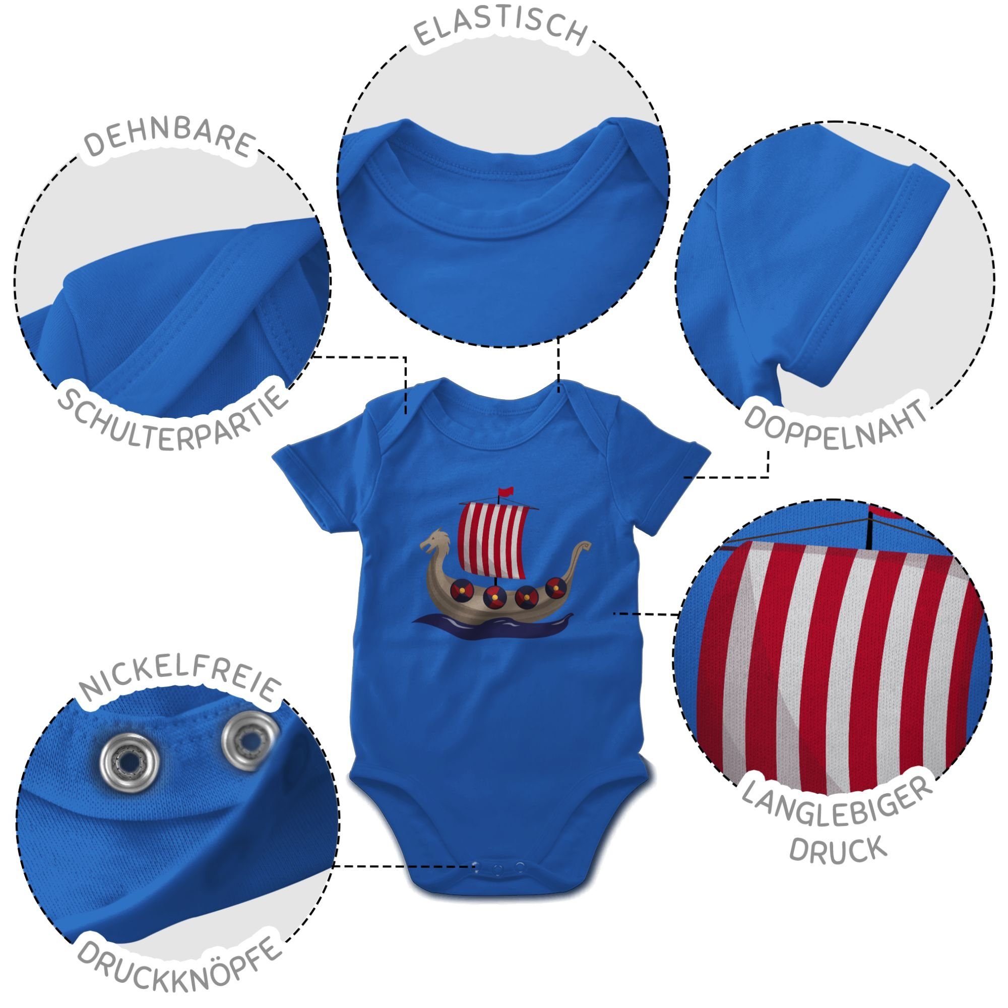 Shirtracer Shirtbody Walhalla Wikinger Wikinger-Schiff & 1 Baby Royalblau