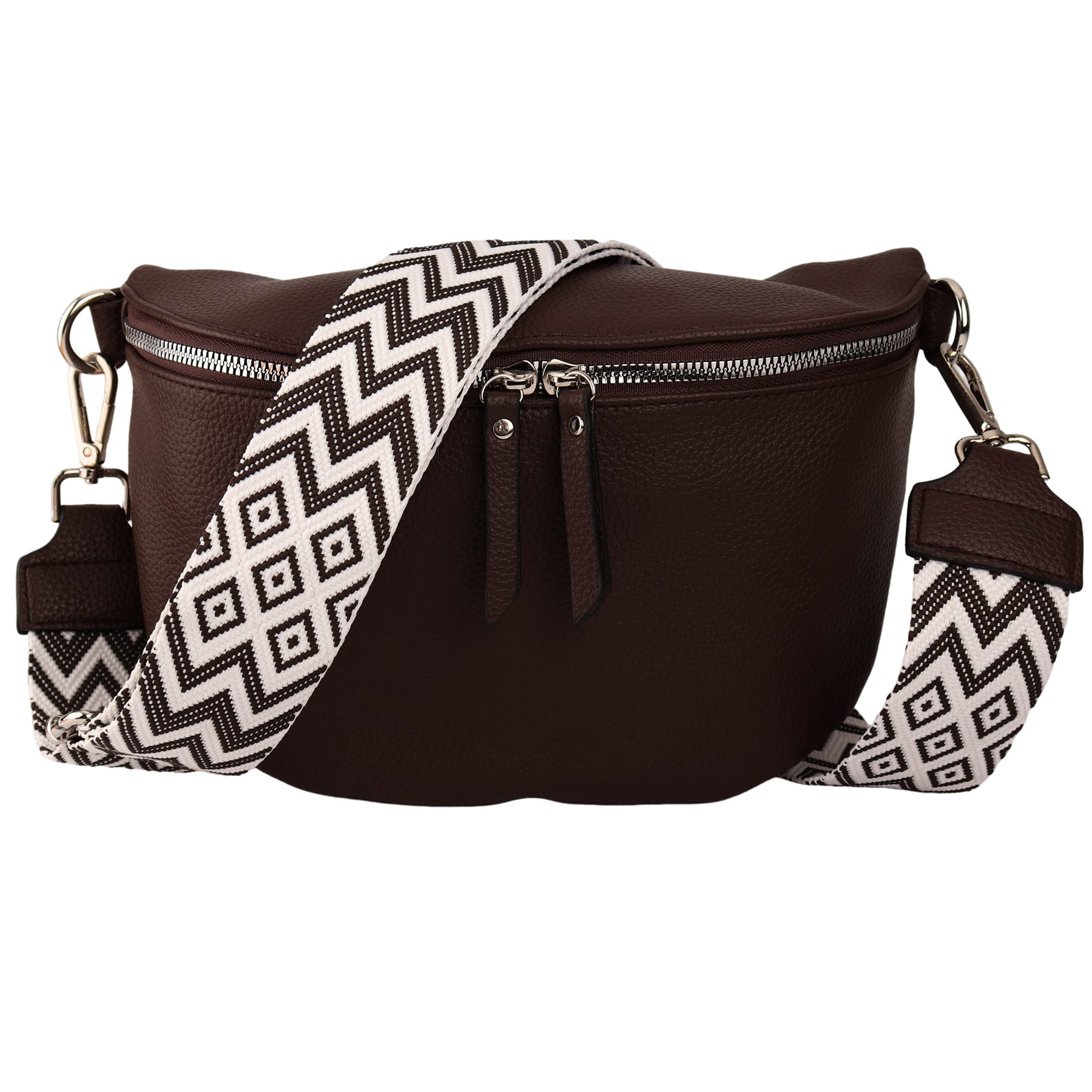 MIRROSI Bauchtasche Damen Сумки, Umhängetasche, Brusttasche, 33x20x10cm oder 24x14x7cm (Schultertasche aus Veganleder für jeden Anlass), Crossbody Bag, Bohemian gemusterten & verstellbaren Schulterriemen