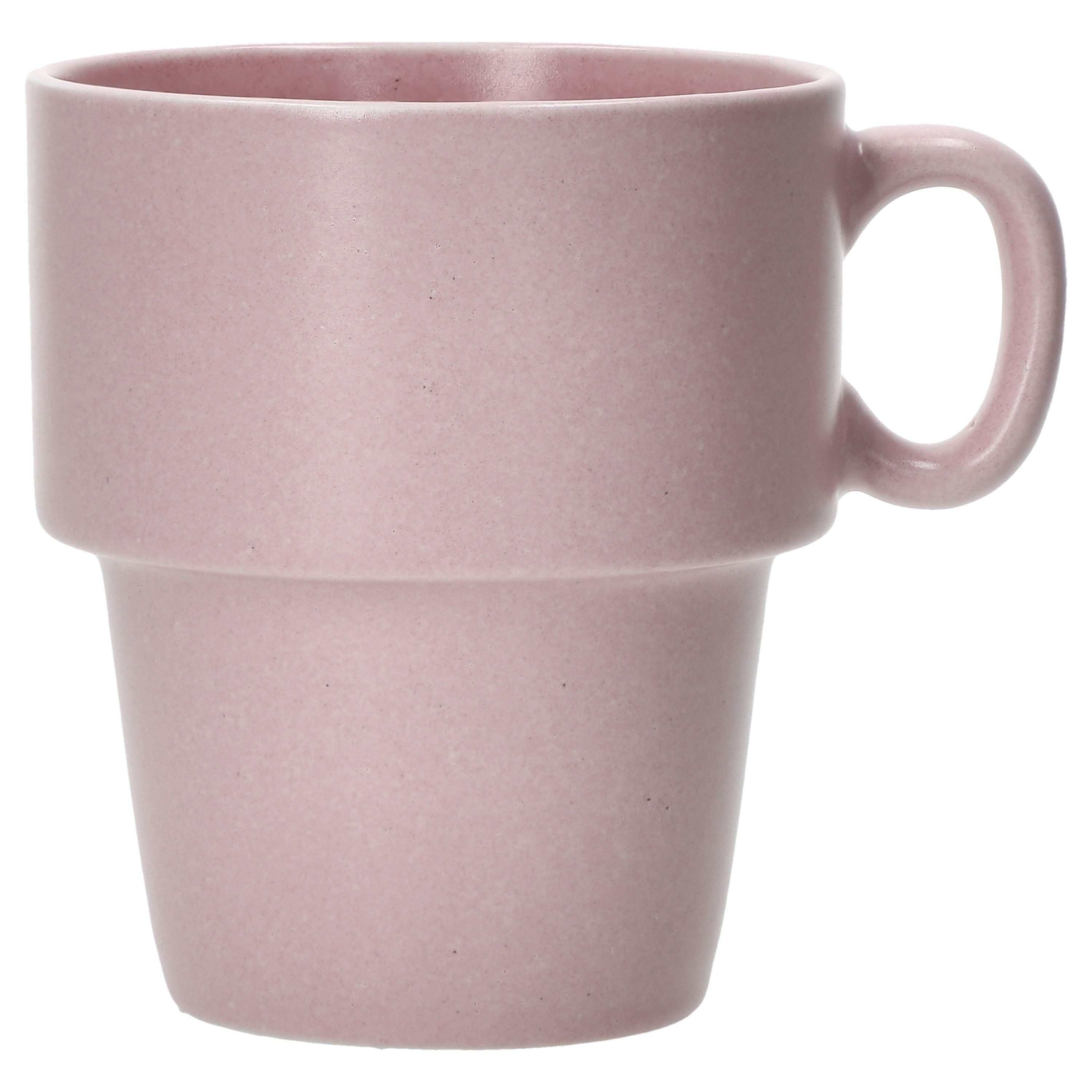 MamboCat Becher Stata 6x Kaffeebecher 250ml rosa Tee-Tasse Henkel Porzellan stapelbar, Porzellan