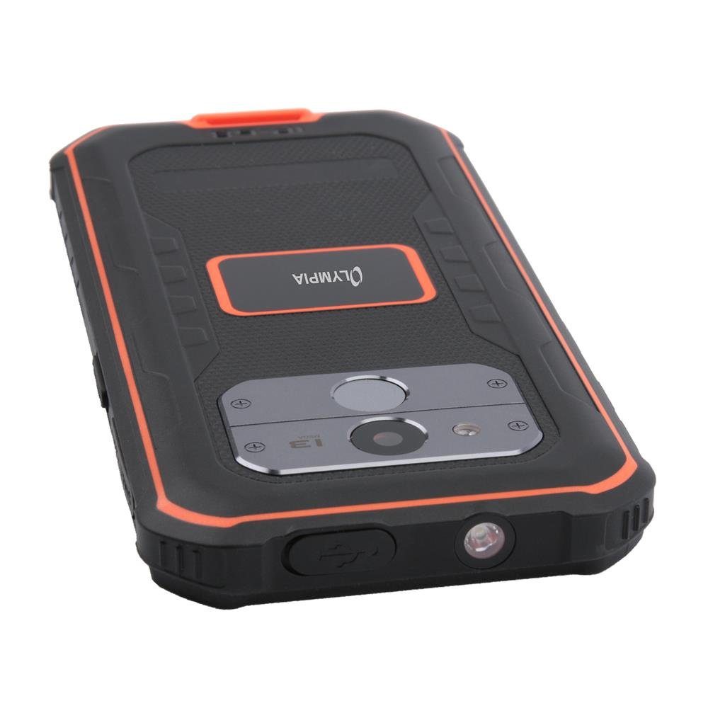 Olympia TREK Outdoor Smartphone (Outdoor Handy Wasserschutz Staubschutz schwarz orange IP68 5000mAh)