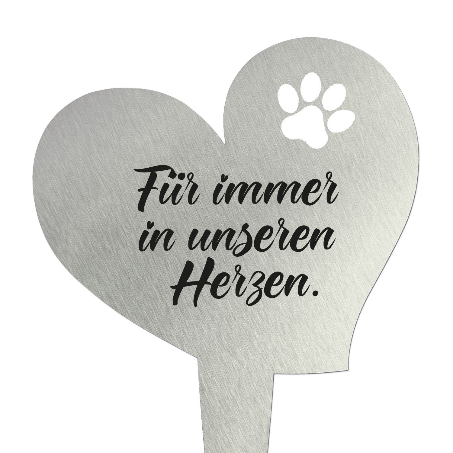 younikat Dekofigur Grabstecker aus Edelstahl I Grabschmuck Herz 17 cm I you0082