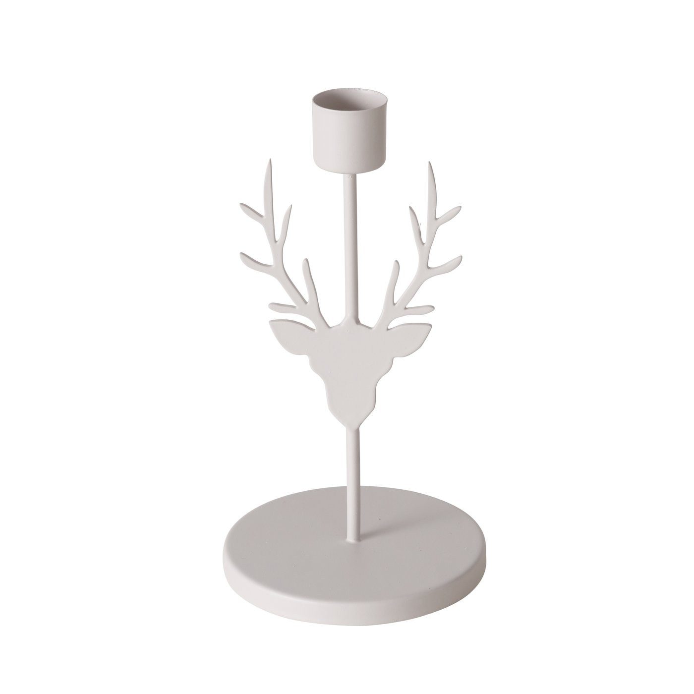 MF Kerzenständer 3er Set Kerzenleuchter Hirsch aus Metall – Grau und Schwarz, 16 cm (3 St)