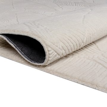 Teppich Teppich Wohnzimmer rutschfest elegant Blättermuster creme, Teppich-Traum, rechteckig, Höhe: 16 mm