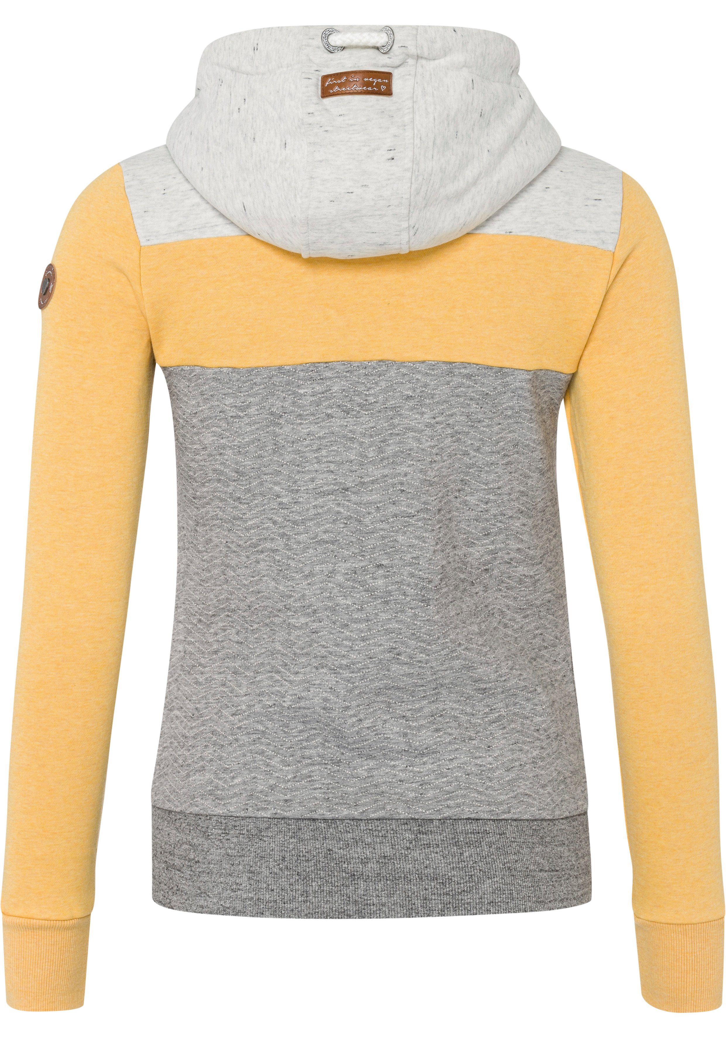 ZIP TREGA im O Colorblocking-Design yellow Sweatjacke Ragwear