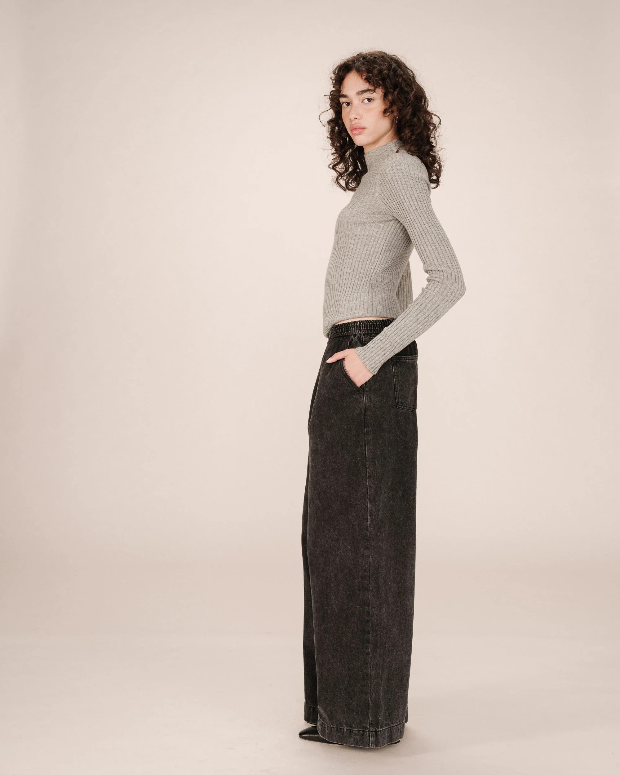 Grace & Mila Weite Jeans Baggy Jeans SACHA ? Wide Leg Jeans aus Baumwolle