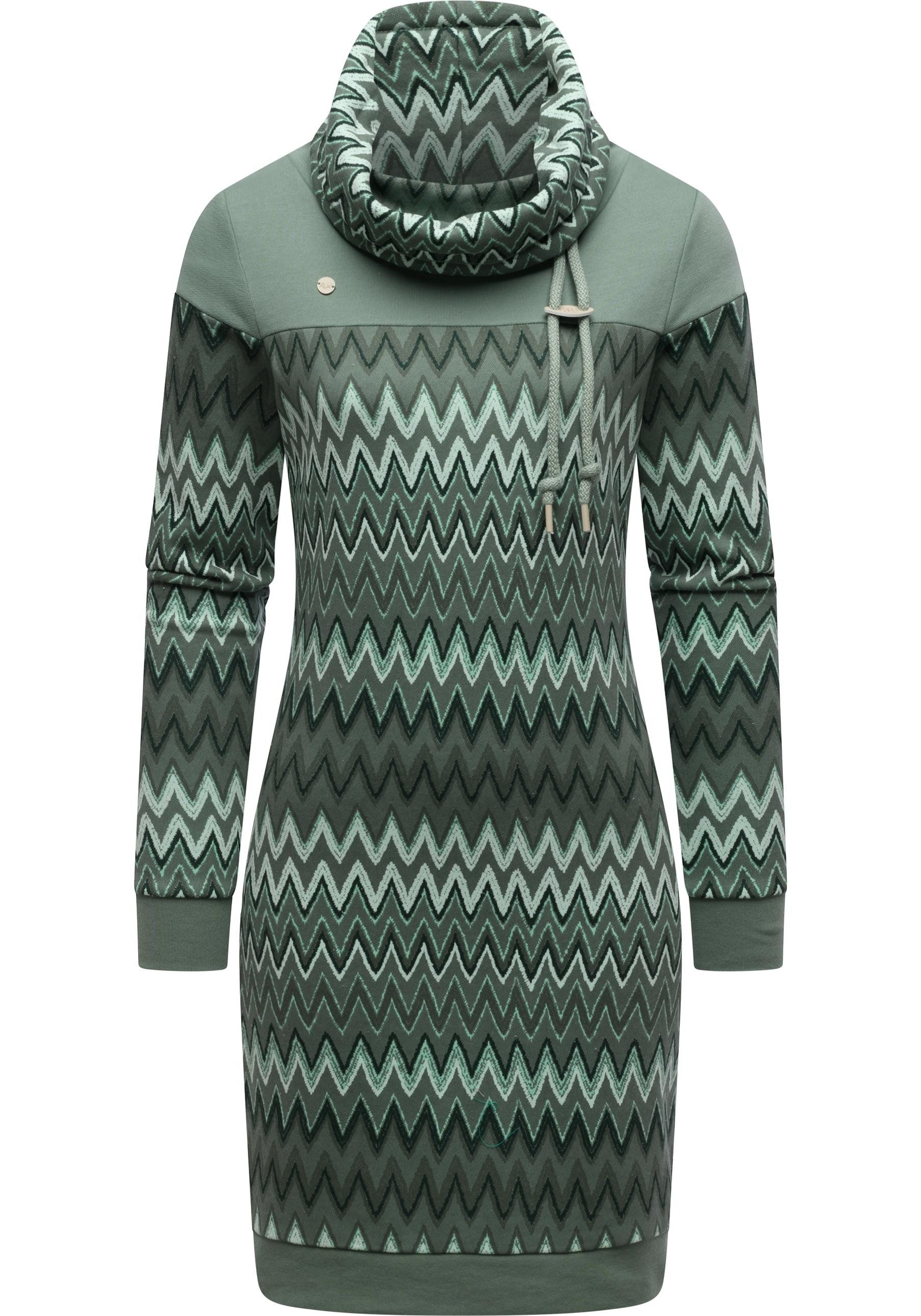 Ragwear Sweatkleid Chlloe Zig Zag YOUMODO stylisches Langarm Minikleid mit ZigZag-Muster