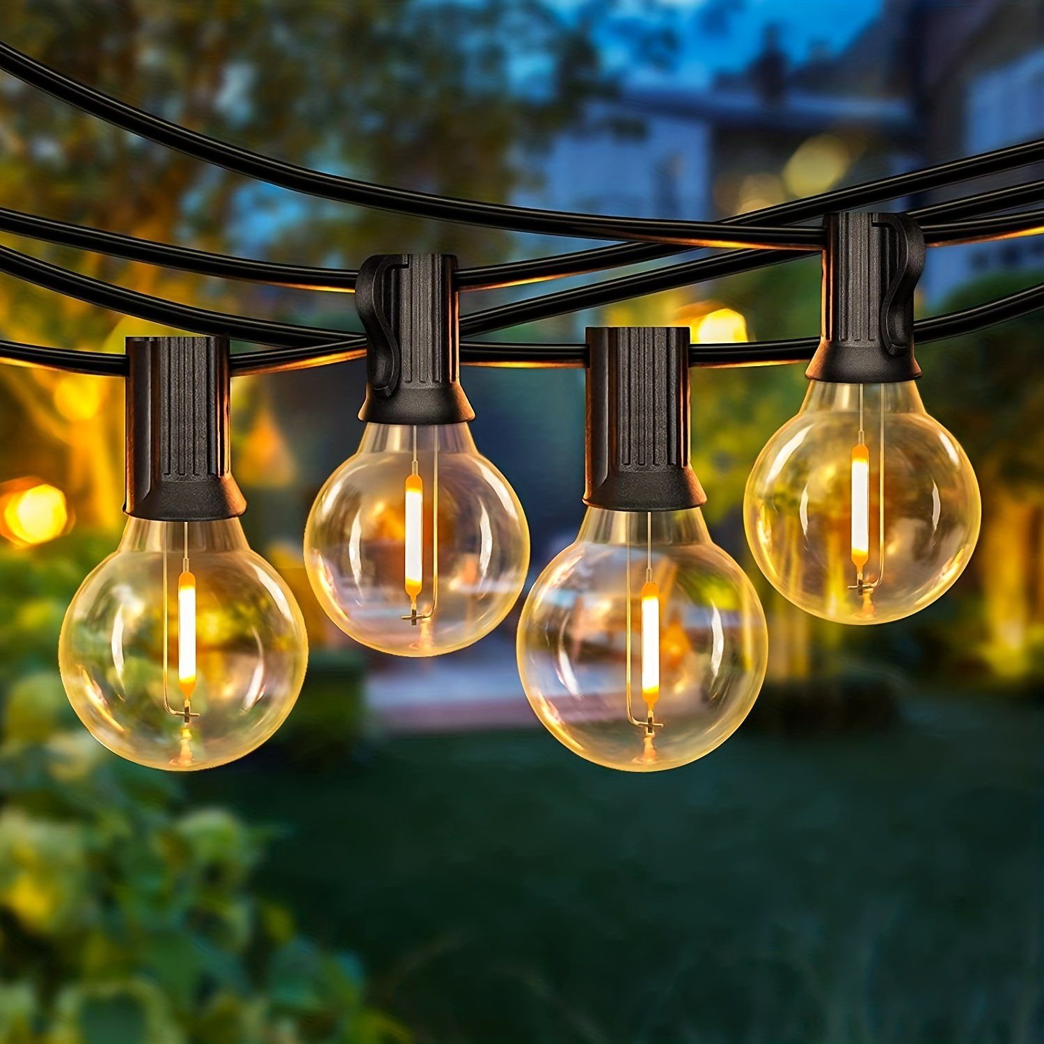 Sunicol LED-Lichterkette LED Lichterkette, Außen G40 Glühbirnen, Strom  Garten Beleuchtung Deko, IP44 Wasserdicht, für Garten, Terrasse,  Hochzeiten, Party