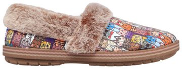 Skechers TOO COZY CHIC CAT Pantoffel mit witzigem Katzenprint