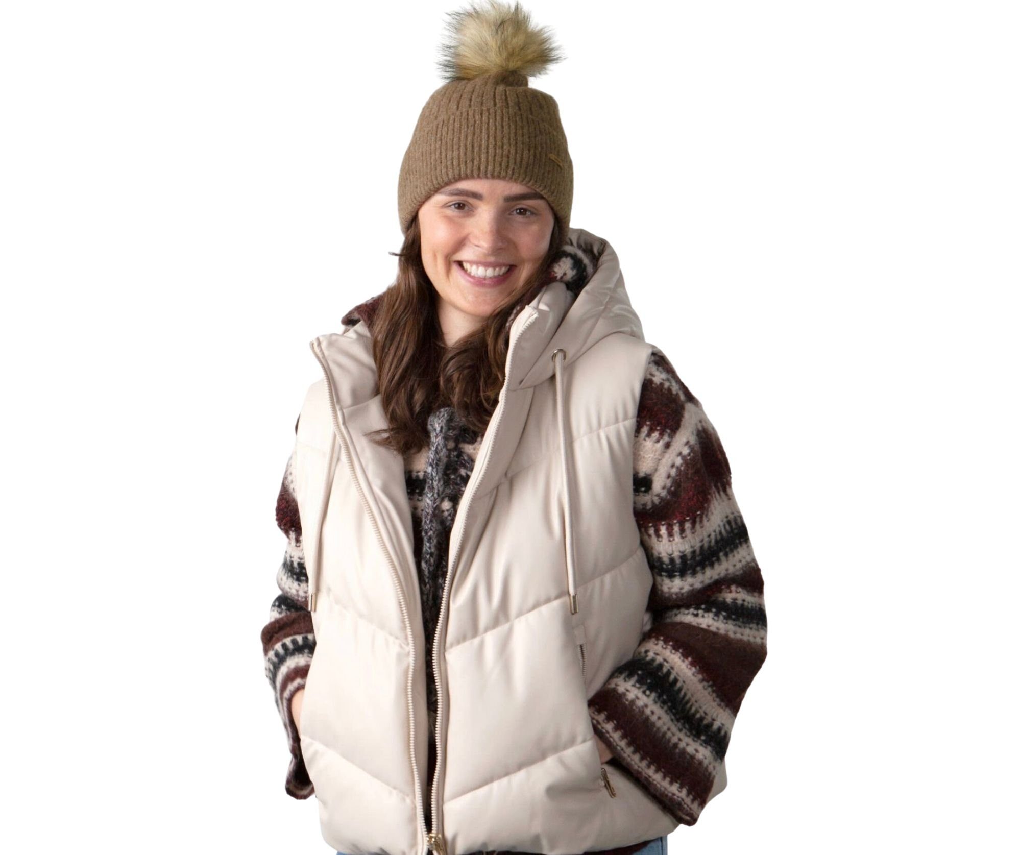 Barts Strickmütze Barts Mütze Jocelyn Beanie mit Fellbommel Fellbommel