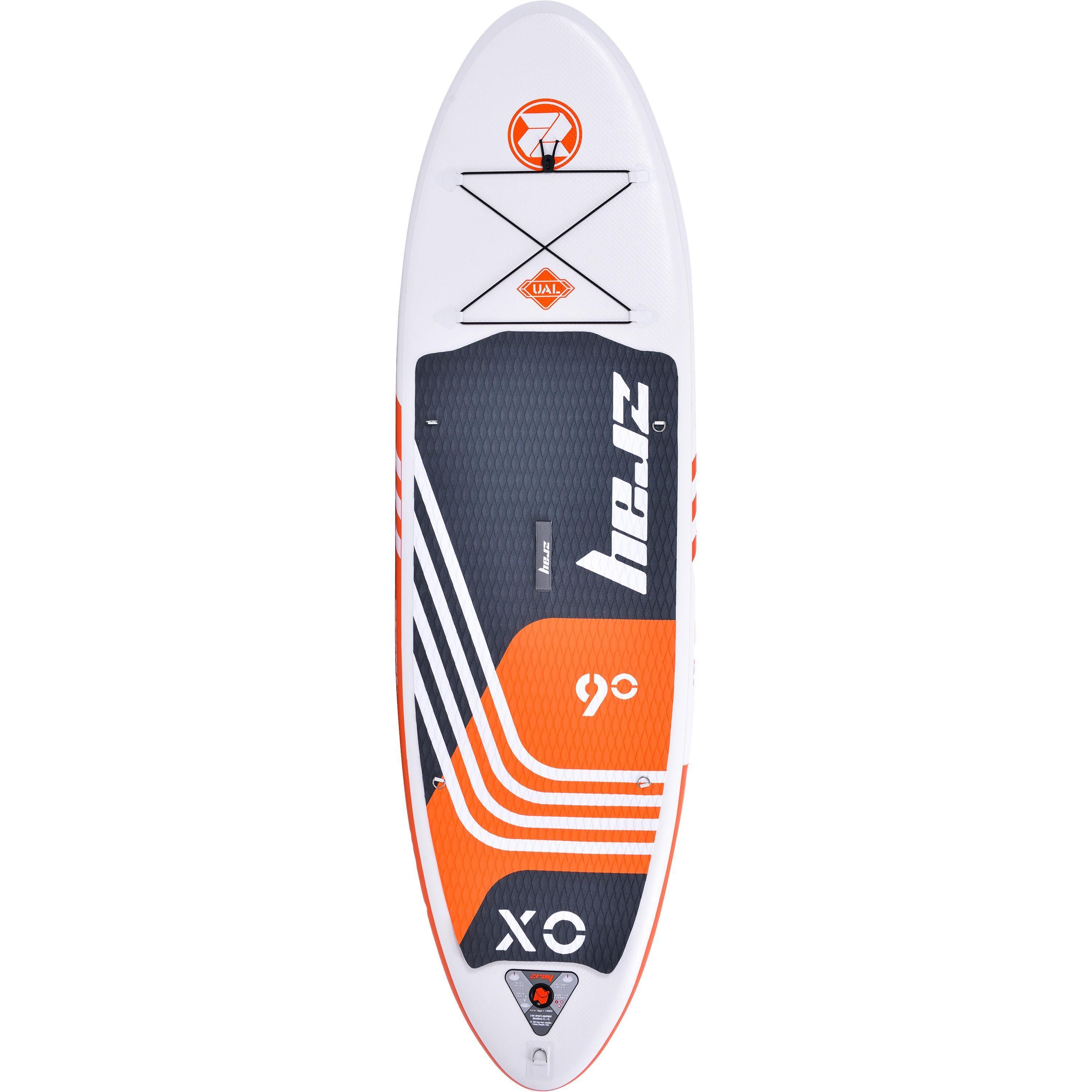 zray Inflatable SUP-Board X0 Premium SUP Komplettset orange für Kinder 275x76x13 cm, All Around Advanced, (Starkes Allround-SUP für Familien und Fortgeschrittene, 6 tlg., Stand Up Paddling Board Komplettset), für alle Gewässer geeignet